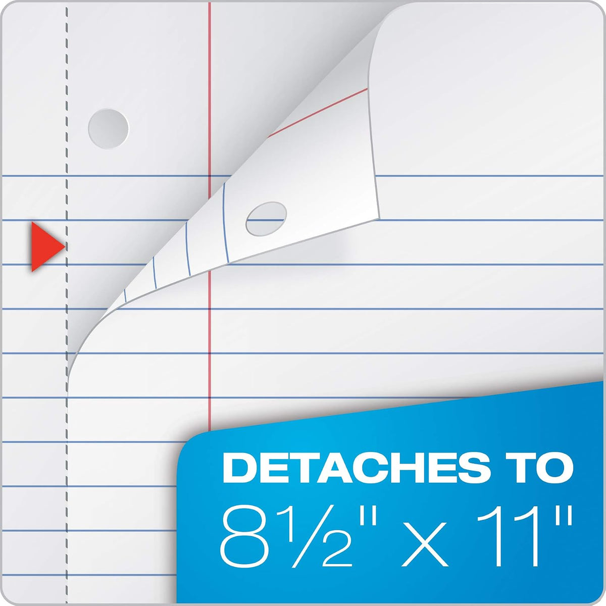 Oxford Spiral Notebook 3 Pack, 1 Subject, Wide Rule Journal, Durable Plastic Covers, 1 Pocket, 8.5 x 11 Inches, 100 Sheets, Red, Green, Blue (89802)