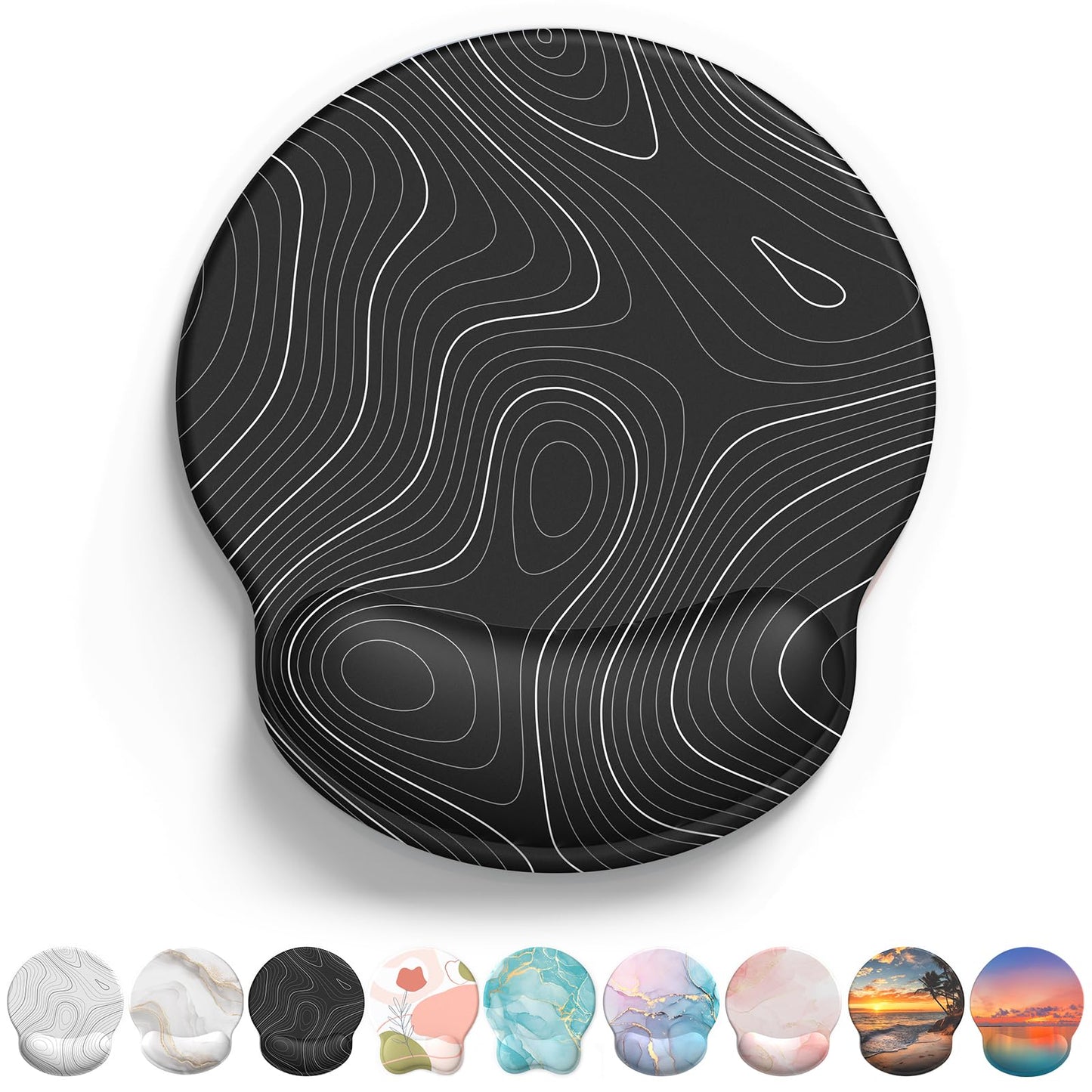 Mouse Pad with Wrist Rest, Comfortable Computer Mousepad with Gel Wrist Support Smooth Surface and Non-Slip PU Base for Pain Relief, Laptop, Office & Home (Rose)