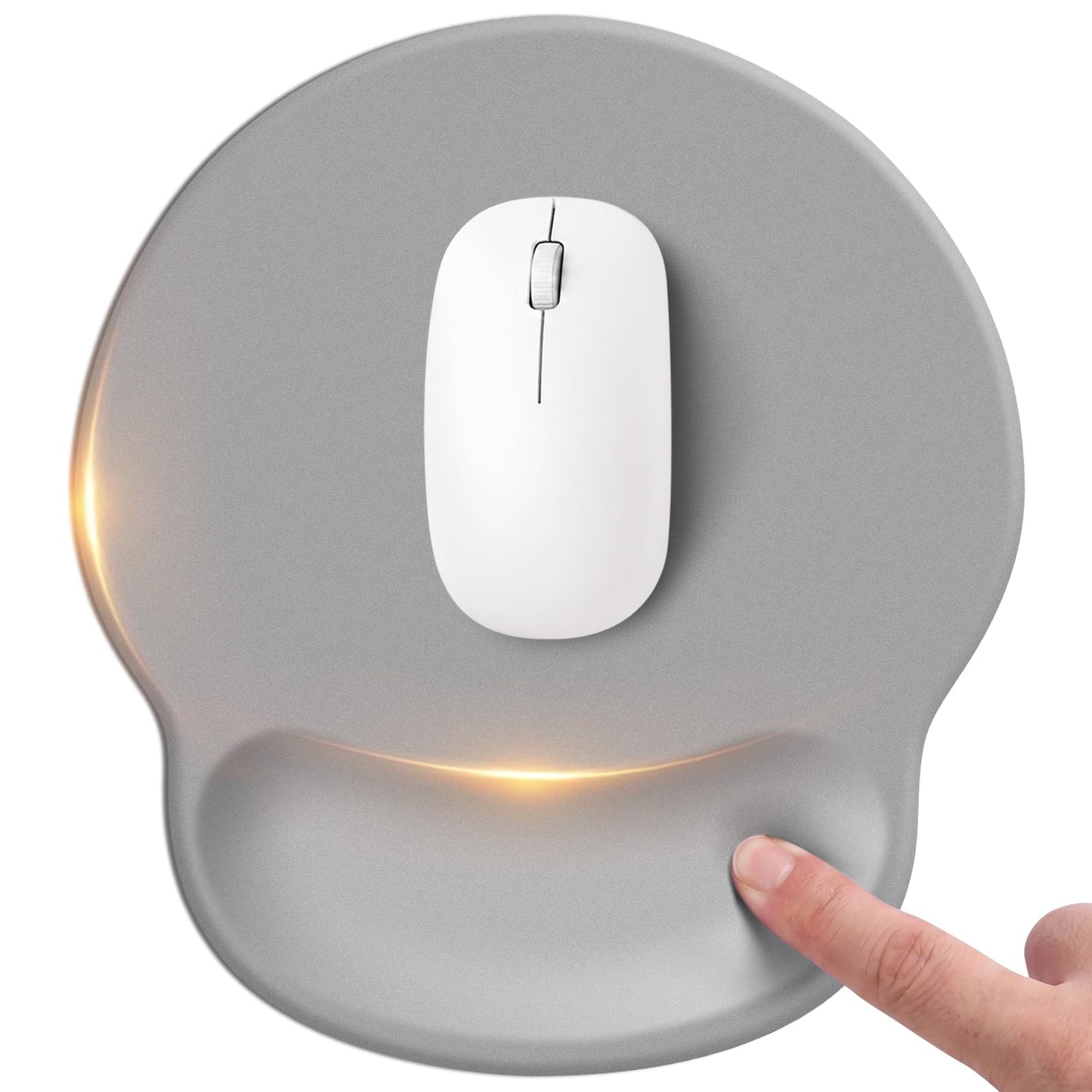 Pink Mouse pad with Wrist Rest,Relieving Pain Memory Foam Computer pad, Ergonomic Desktop Mouse, Silicone Material Mouse pad, with Non-Slip PU Base (Pink)