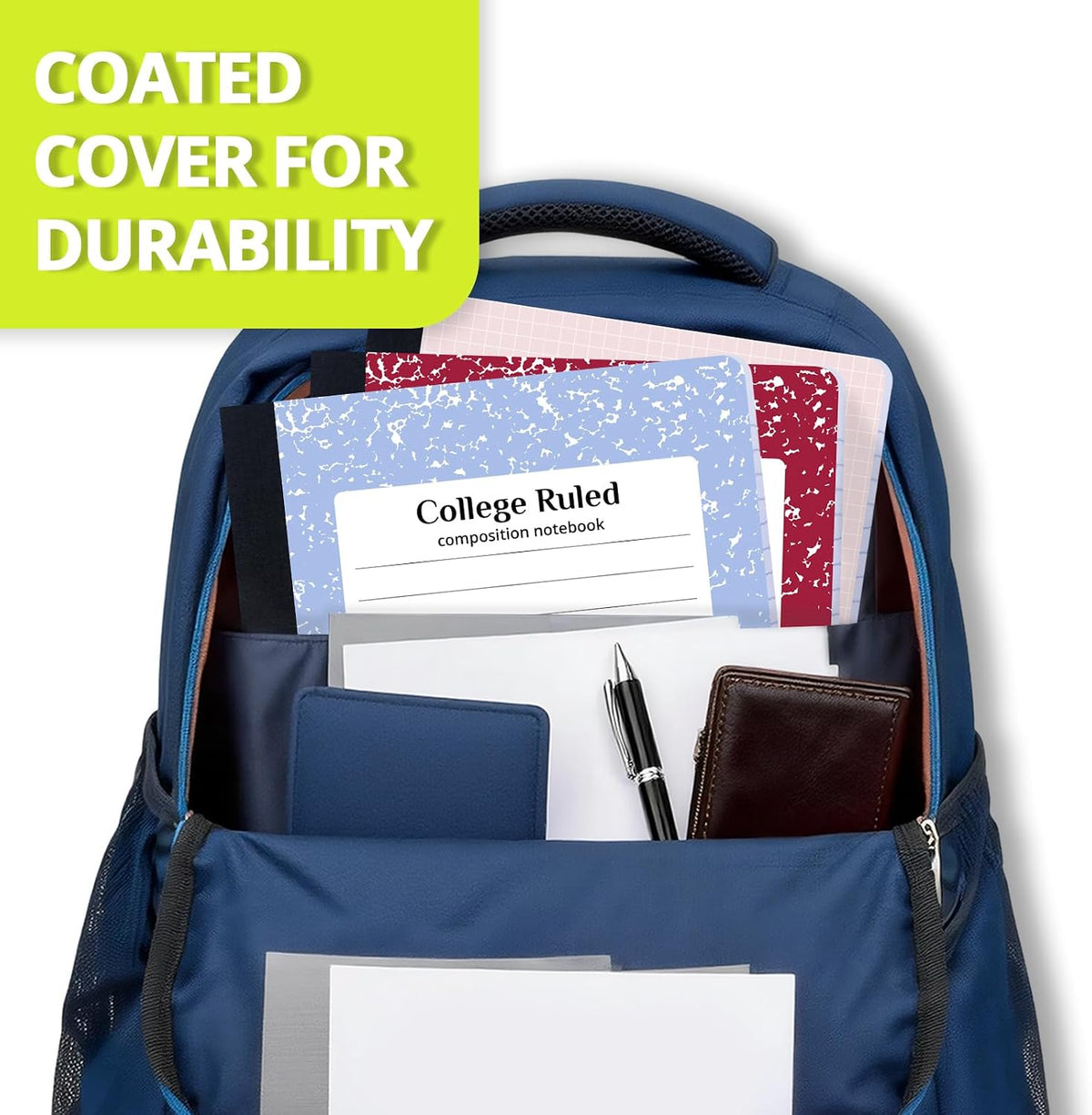 ONAVIA Composition Notebook College Ruled 6 Pack, 200 Pages, Assorted | 100 ct, 9.75 x 7.5 in, Durable Comp Book, School Notebooks, Students, Note Taking, Writing, Teachers