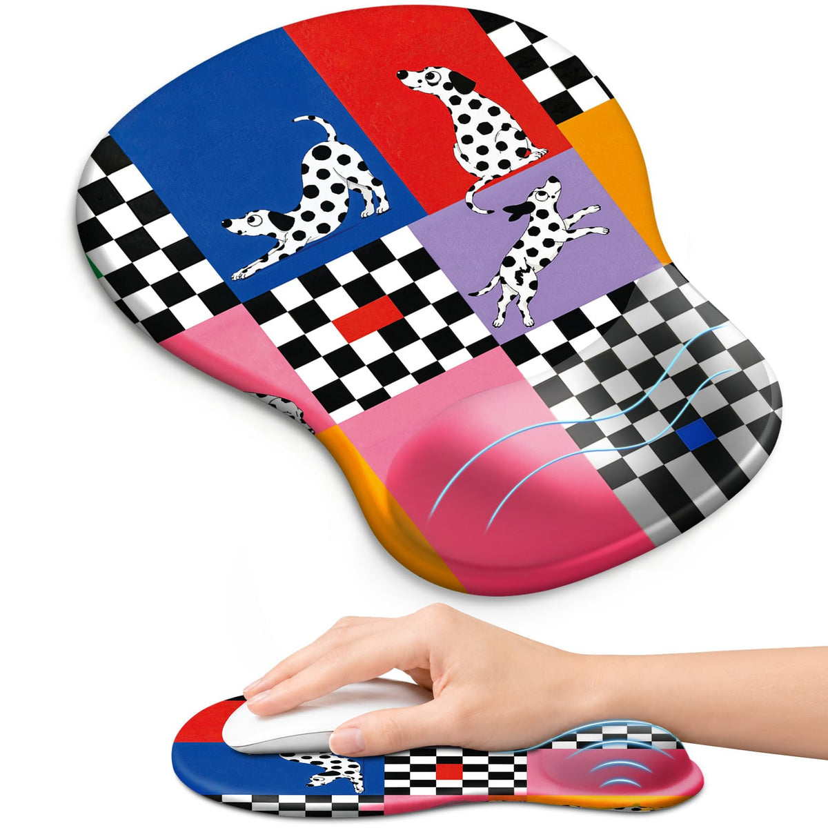 Ergonomic Mouse Pad with Wrist Rest, Gel Wrist Support, Black | 10.2 x 7.6 in Mouse Pad with Smooth Fabric Surface and Non-Slip Rubber Base for Office, Home, Study, and Gaming