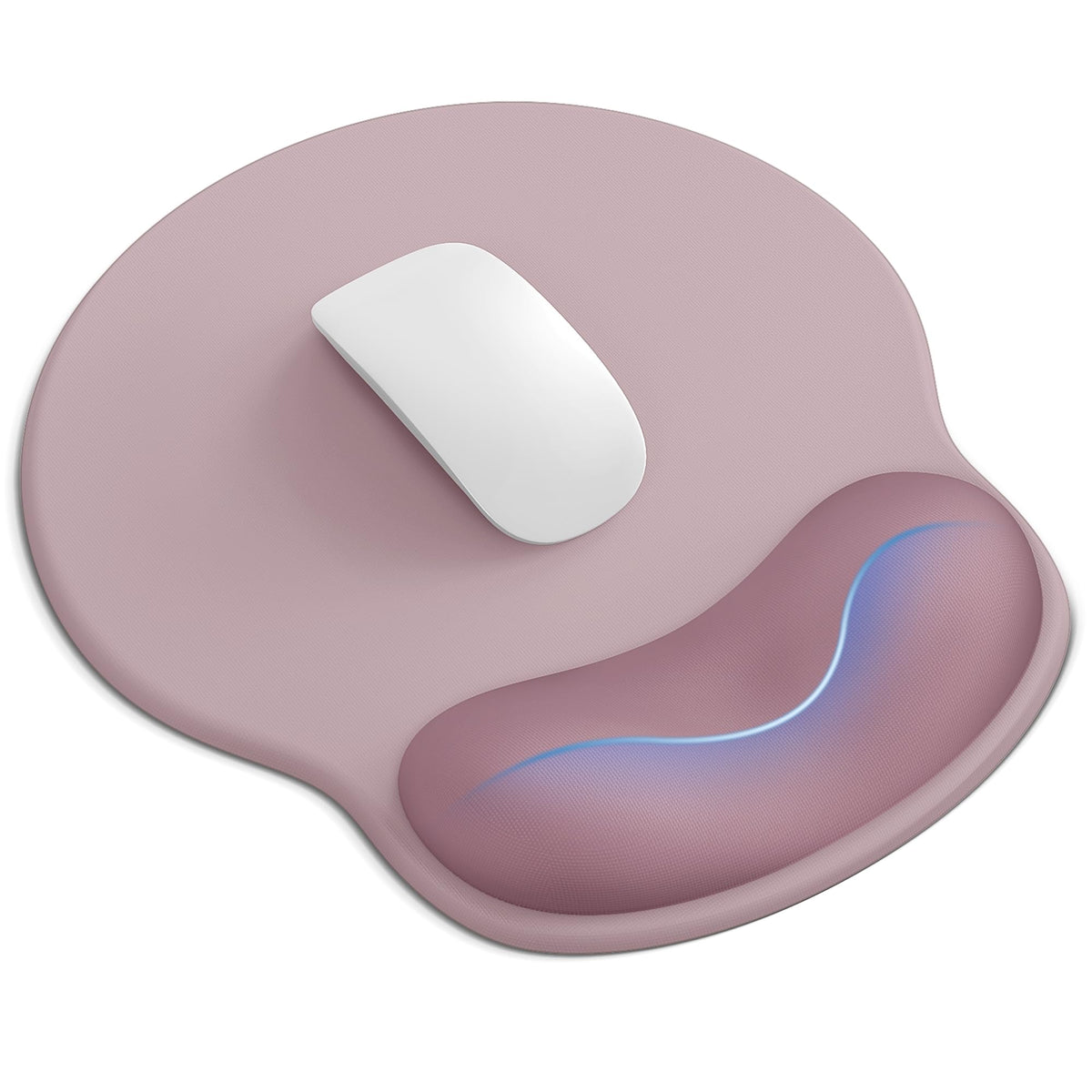 Mouse Pad with Wrist Rest for Desktop Large Ergonomic Mouse Mat(Light Pink) | 10.6''L x 9''W Size, Gel Wrist Support, Non-slip Base, Washable Surface, Laptop Mousepad