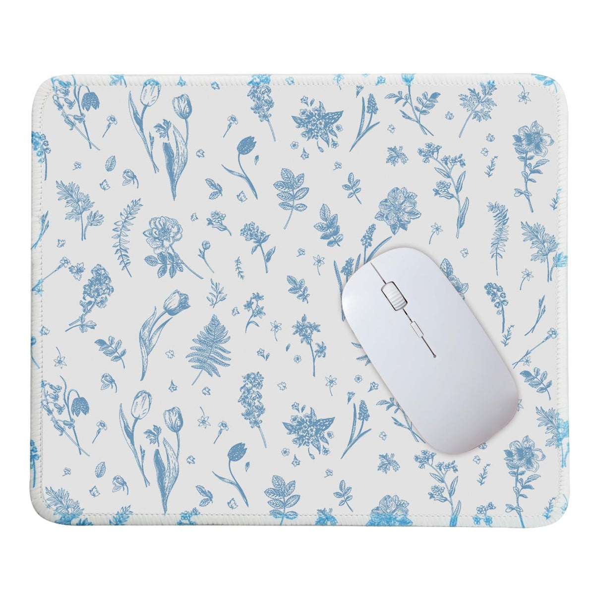 Mouse Pad for Desk with Stitched Edge, Premium Cute Washable Mouse Pads. Computer Mousepad with Non-Slip Rubber Base, Mousepads for Laptop, 9.25x7.75x0.12 inch (Pink Stripes)