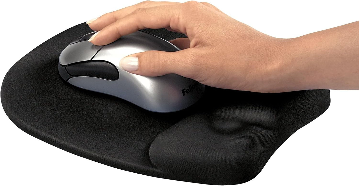 Fellowes Memory Foam Mouse Pad/Wrist Rest- Black (9176501)
