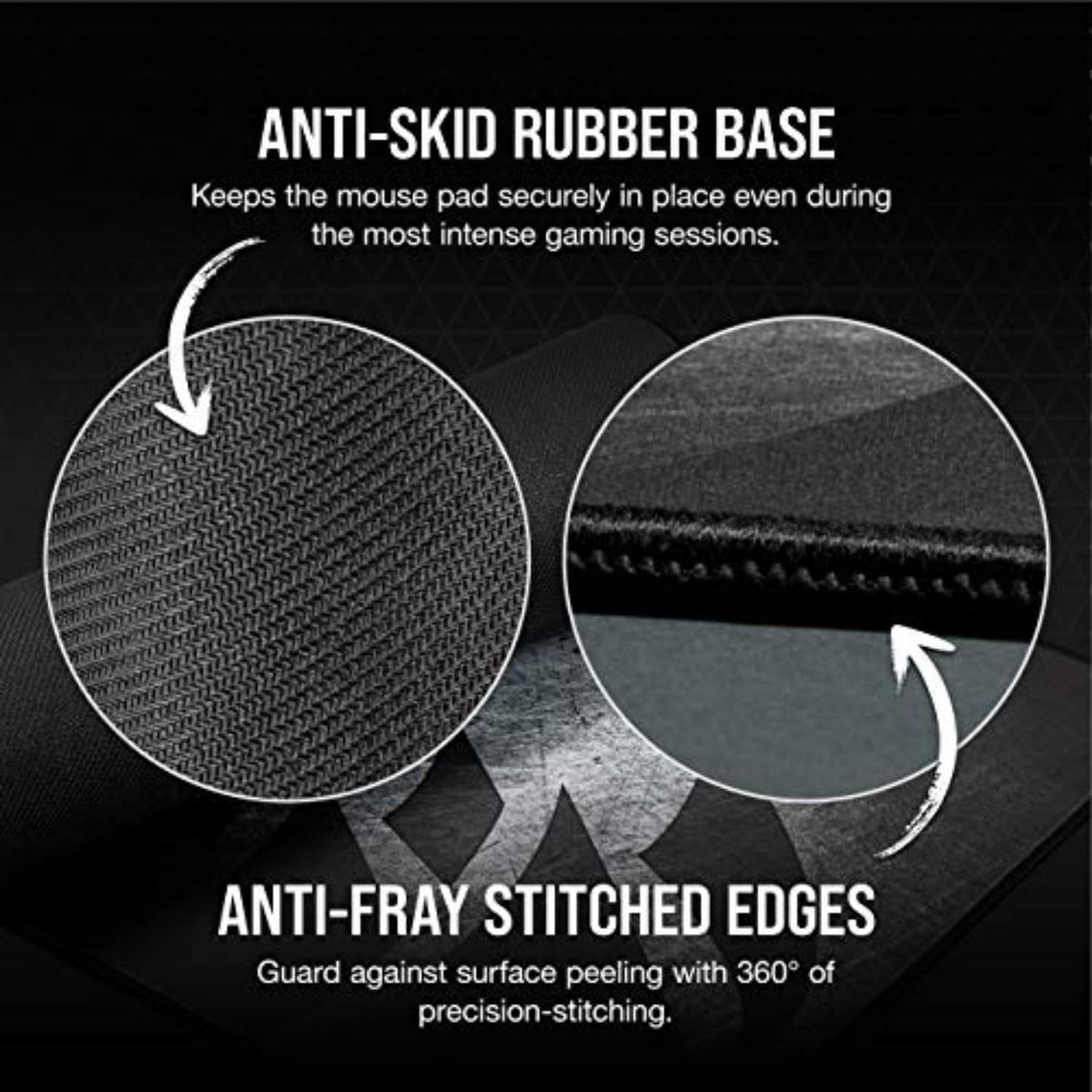 Corsair MM350 PRO Extended XL Premium Spill-Proof Cloth Gaming Mouse Pad – 36.6” Width x 15.7” Height Surface – Black/Gray