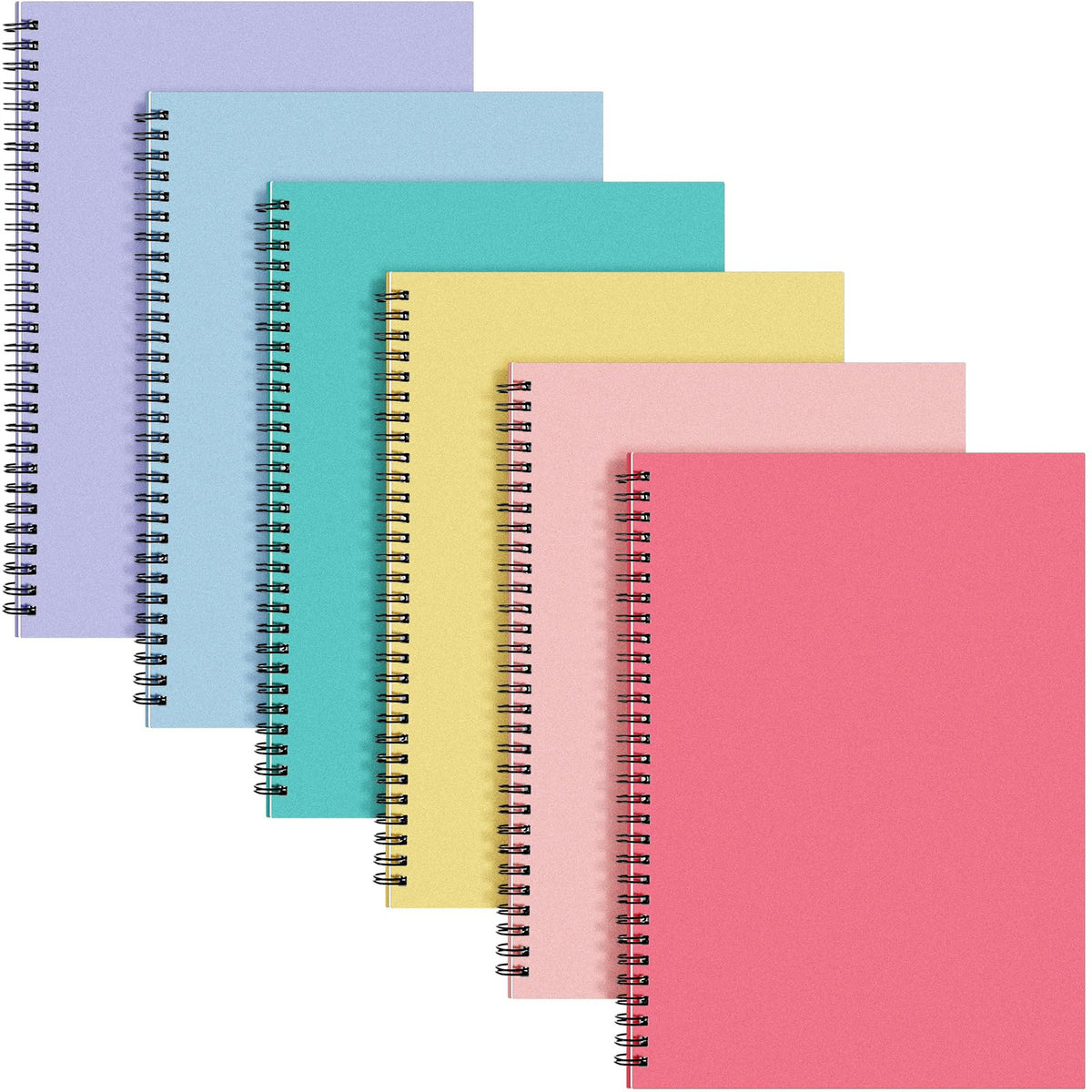 6 Pack Spiral Notebook 10.5x7.45 Notebook,Fresh,Morandi | B5 Spiral College Ruled Notebook,140 Page Journal, Writing Kraft Cover Lined Notepad for Office School Journaling