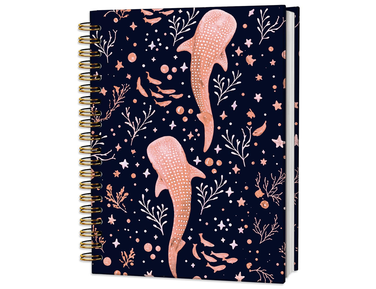 Whale Shark Notebook, Whale Shark Marine Biology Gifts for Women Girls Kids, Ocean Animal Spiral Notebook Journal for School Office Supplies, 5.5x8.3 Inch