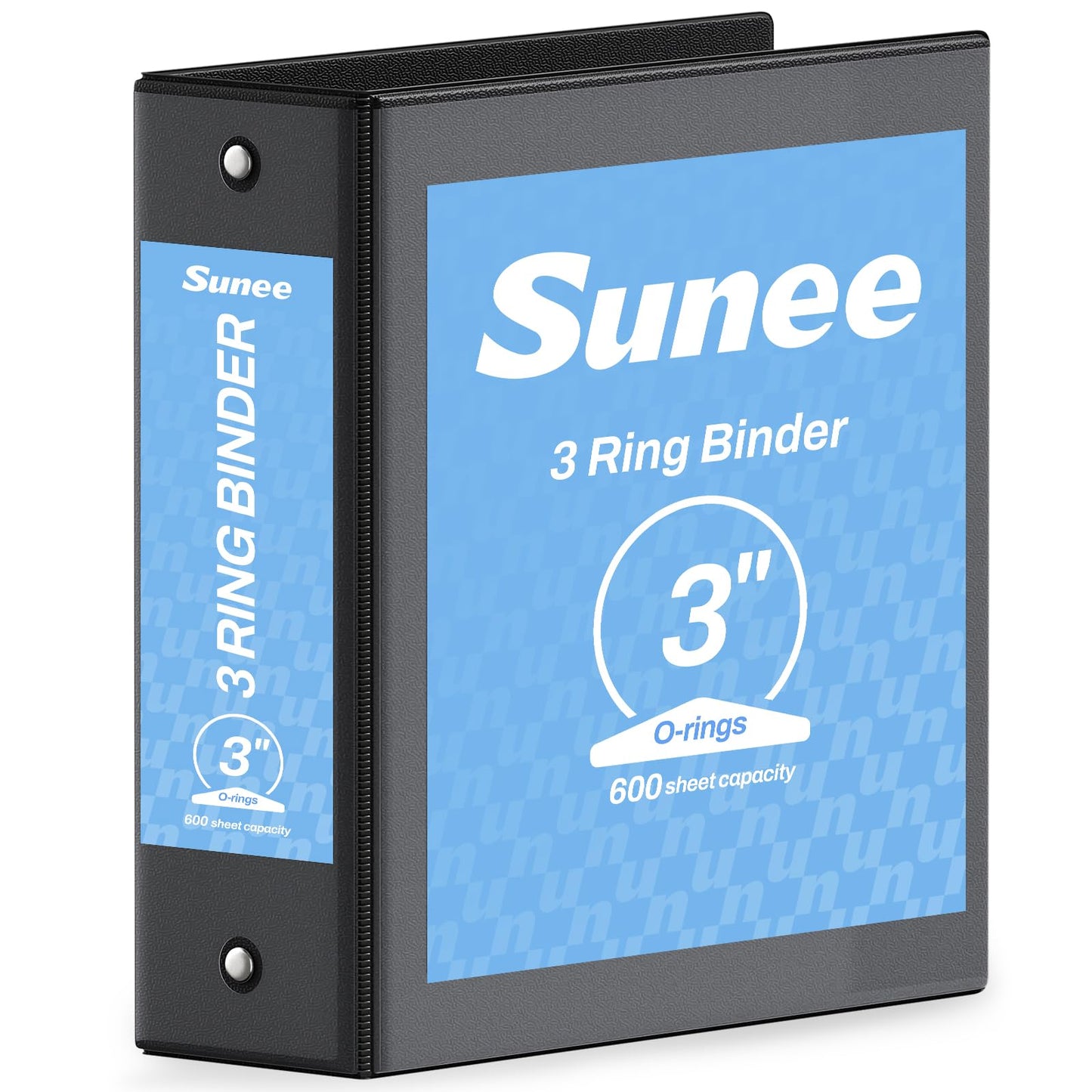 SUNEE 3 Ring Binder 1 Inch Pink 1 Pack, Holds 175 Sheets of Letter Paper, Clear View 1" Three Ring PVC-Free (Fit 8.5x11 Inches) for School or Office Supplies