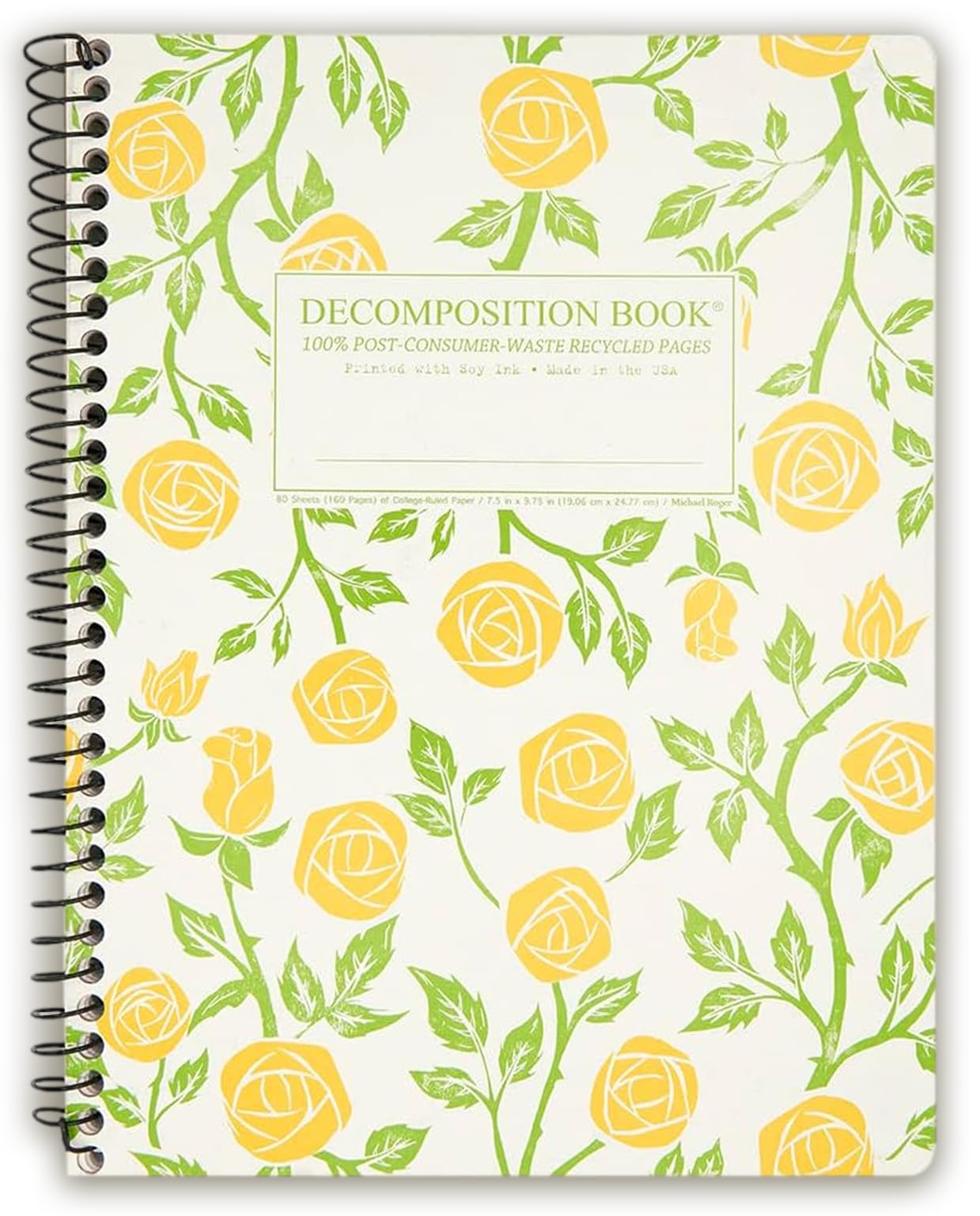 Decomposition Jellyfish College Ruled Spiral Notebook - 9.75 x 7.5 Journal with 160 Lined Pages - 100% Recycled Paper - Cute Notebooks for School Supplies, Home & Office - Made in USA