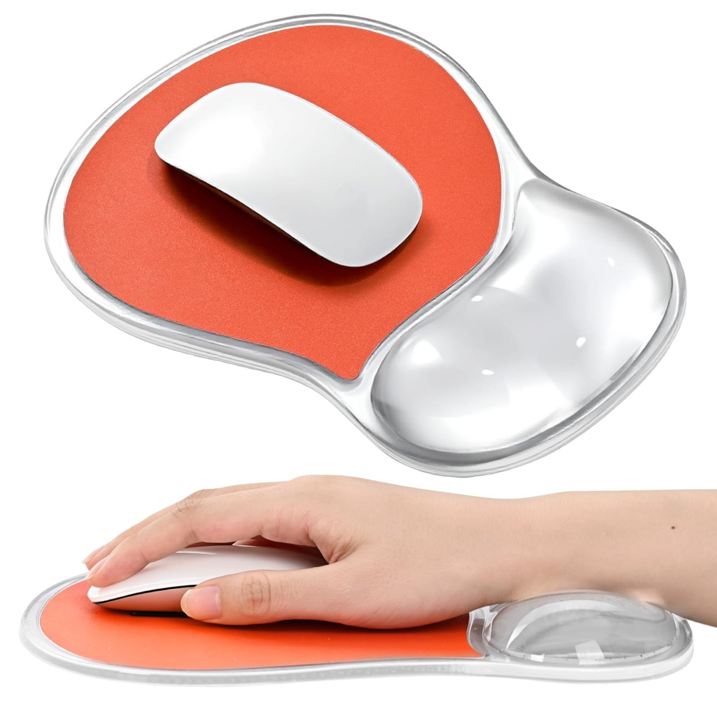 EooCoo Mouse Pad with Gel Wrist Rest, Ergonomic Mousepad Wrist Alignment | Middle Concave Design for Natural Wrist Alignment, Non-Slip Base Mousepad, Carpal Tunnel Relief, Office Desk Accessories