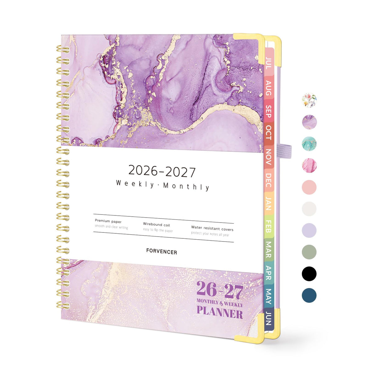 Forvencer Academic Planner 2026-2027, Calendar Jul 2026-Jun 2027, 8.5"x11" | Hardcover Weekly & Monthly Planner, Daily Agenda Book with Tabs, College School Organizer for Student Teacher, Pink