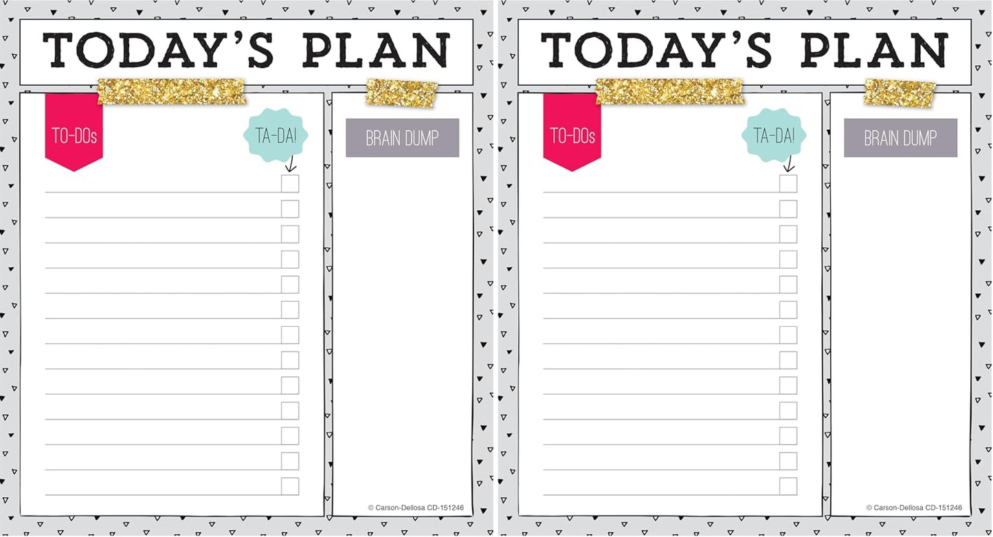 Carson Dellosa Today's Plan Notepad, 50 Sheet Note Pad With Lined Paper for To Do List and Checklist, Classroom Organization Stationery, Desk Accessories and Office Supplies | To Do List and Checklist, Classroom Organization Stationary, Desk Accessories a