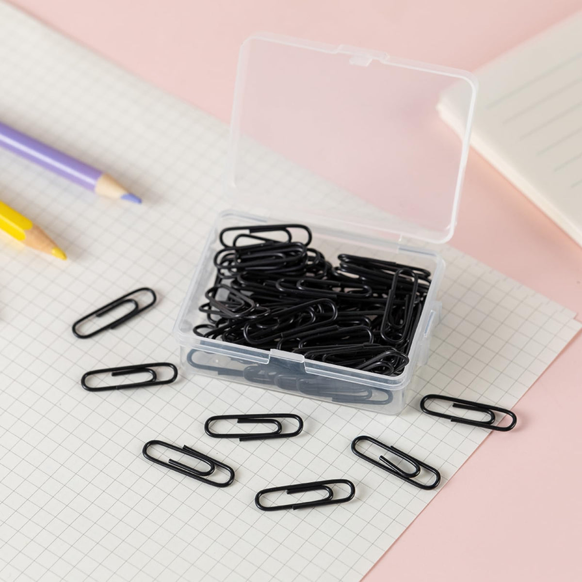 50PCS 1.1inch Paper Clips Colorful,Durable and Rustproof, Stainless Steel Paper Clips Small, Paperclips Office for Teacher Supplies School