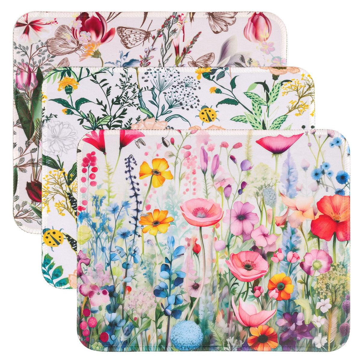 3 Pack Small Mouse pad Beach Square Mouse Mat for Wireless Mouse Office Computer Mousepad for Desk Mat Laptop with Non-Slip Rubber Base (Sea)