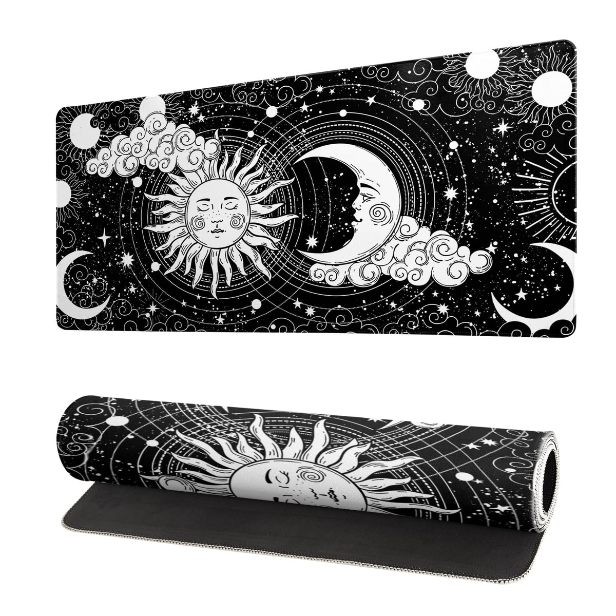 Topographic Contour Extended Big Mouse Pad Large,Gaming Mouse Pad Desk Pad,27.6x11.8 Inch Long Computer Keyboard Mouse Mat Mousepad with 3mm Non-Slip Base and Stitched Edge for Gaming and Office