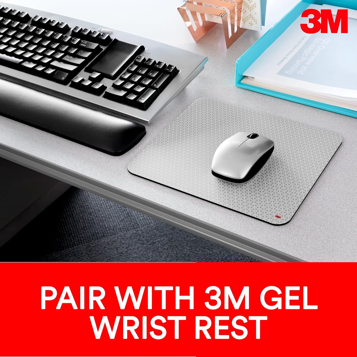 3M Precise Mouse Pad, Bitmap, 9 in x 8 in, 6 Packs/Case | Enhances the Precision of Optical Mice, Non-Skid Foam Back