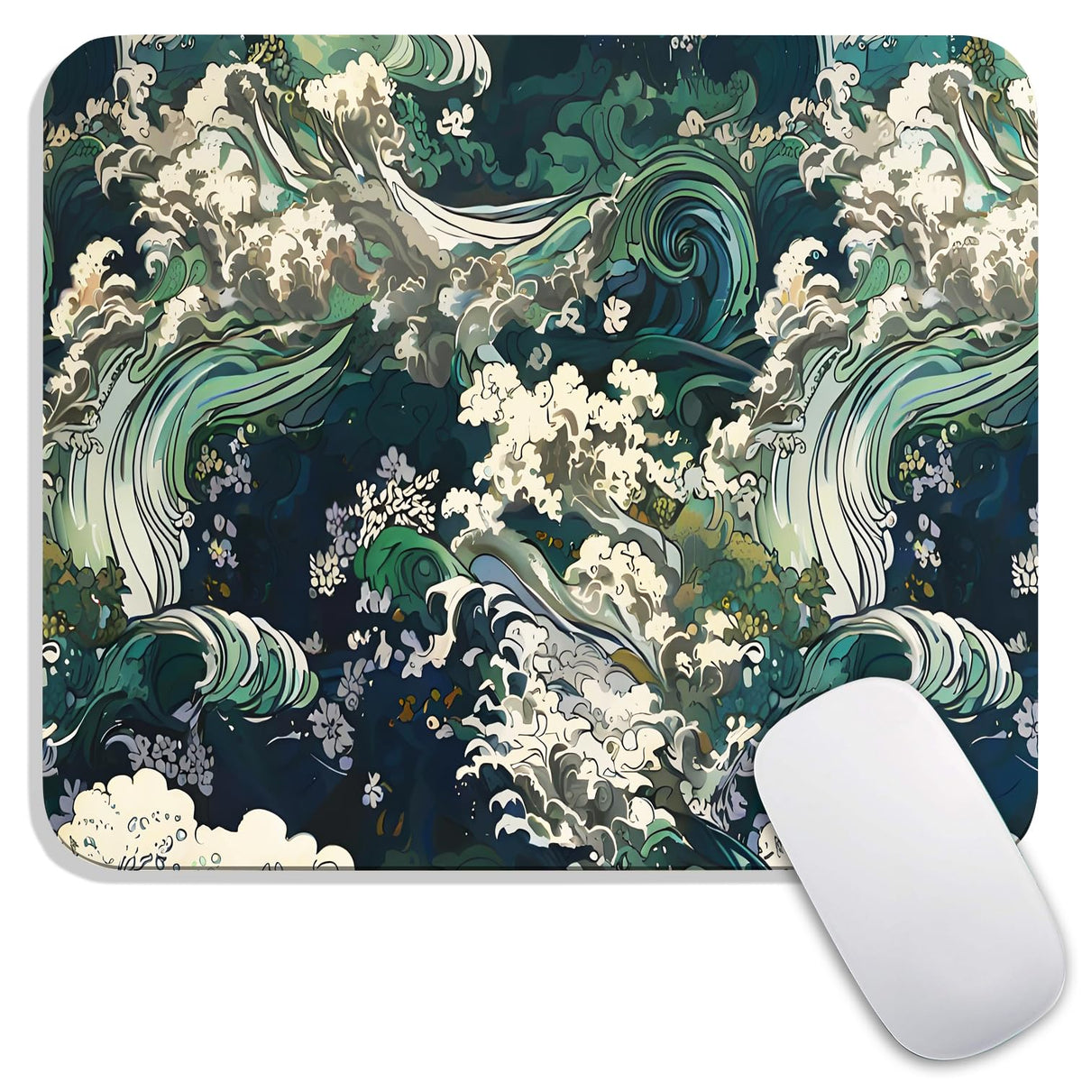 Square Mouse Pad Beautiful Flowers Plants, Personalized Premium-Textured Custom Mouse Mat Design, Washable Mousepad Cloth, Non-Slip Rubber Base Computer Mouse Pads for Wireless Mouse