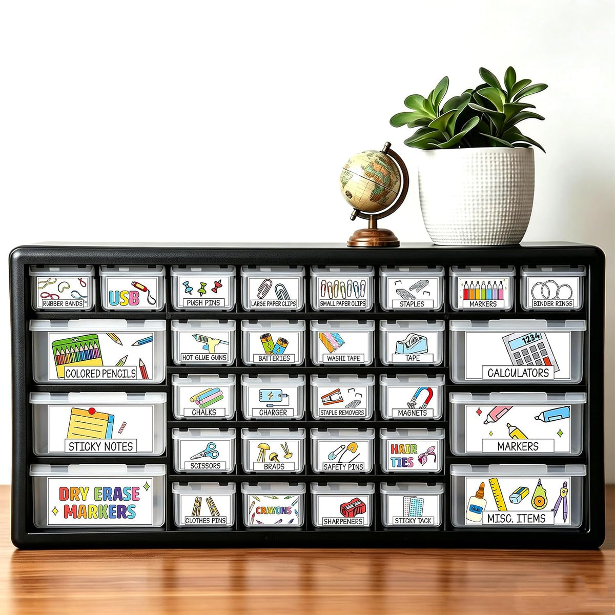 96 Pcs 12 Sheets Teacher Toolbox Labels Classroom Tool Box Storage Stickers School Classroom Supplies Labels Decor for Back to School Teacher Supplies Organization