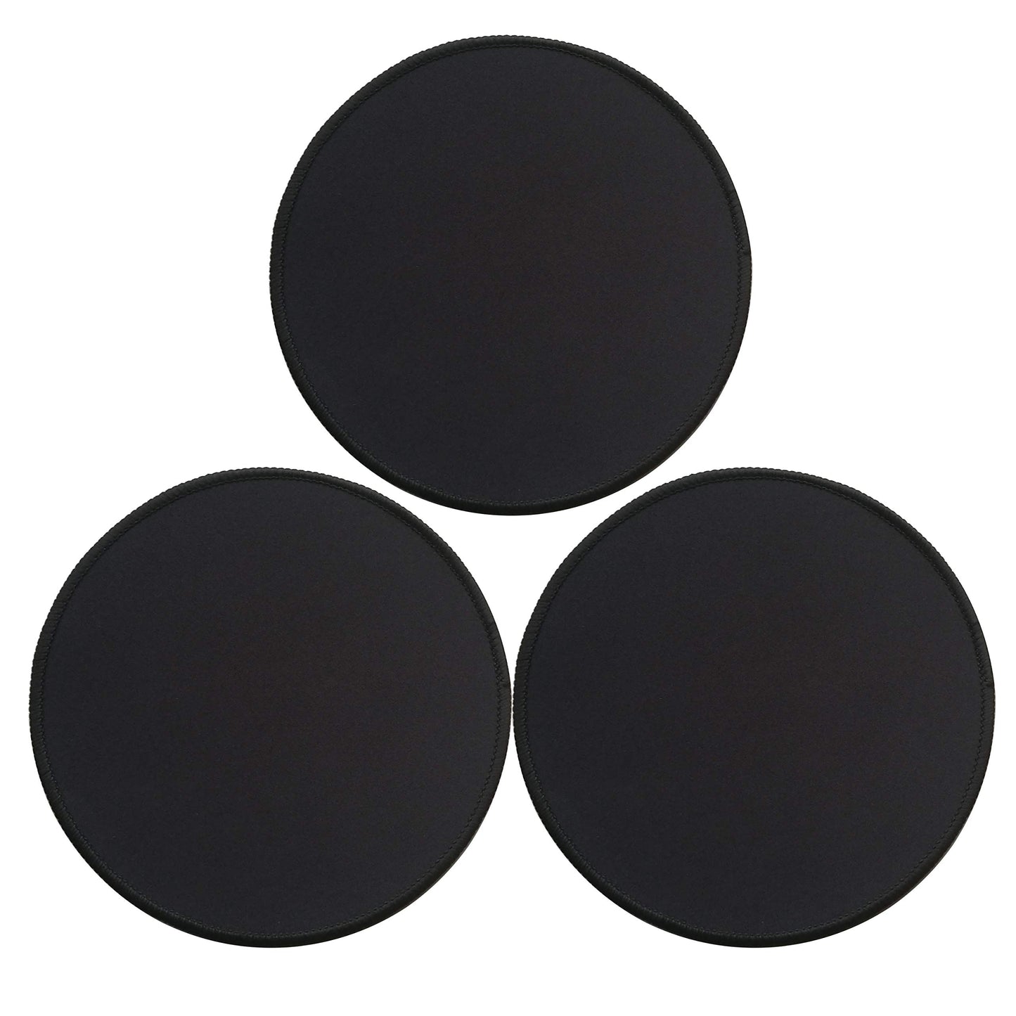 3 Pack Standard Mouse Pad with Stitched Edges, 10.3 x 8.3 in Black | Anti-Fray Stitched Edges,Smooth Lycra Surface,Non-Slip Rubber Base,Machine Washable and Fade-resistant,Suitable for All Mouse