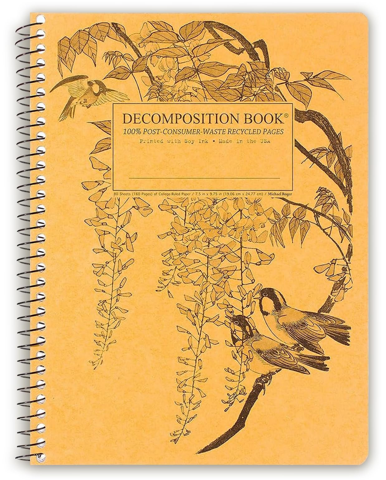 Decomposition Jellyfish College Ruled Spiral Notebook - 9.75 x 7.5 Journal with 160 Lined Pages - 100% Recycled Paper - Cute Notebooks for School Supplies, Home & Office - Made in USA