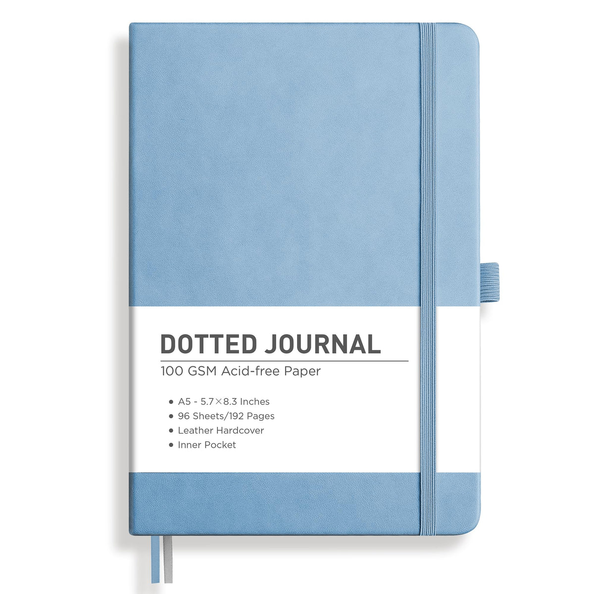 RETTACY Graph Grid Paper Notebook, 192 Pages, A5 Size (5.7'' x 8.3'') | 5 Squares per Inch, Leather Hardcover, 100 GSM Thick Paper, for School, Students, Math, Engineering (Light Green)