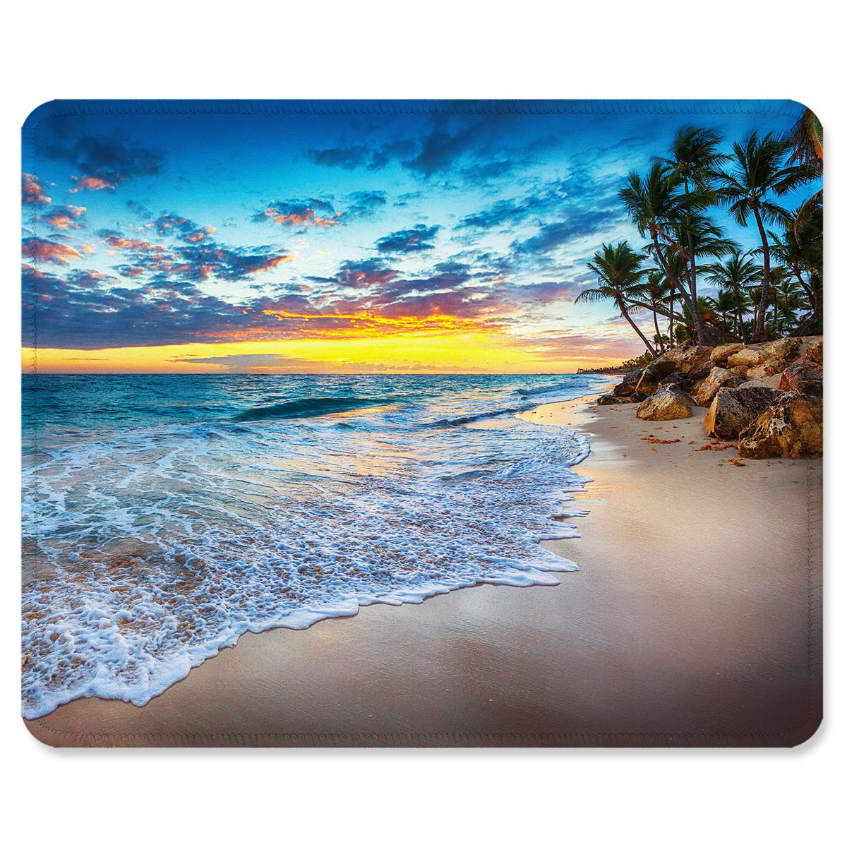 ITNRSIIET Mouse Pad with Stitched Edge Premium Textured Smooth Precise Operation Waterproof Washable Non-Slip Rubber Base Desktop Protection Mat, 10.2×8.3×0.12 inches, Palm Texture
