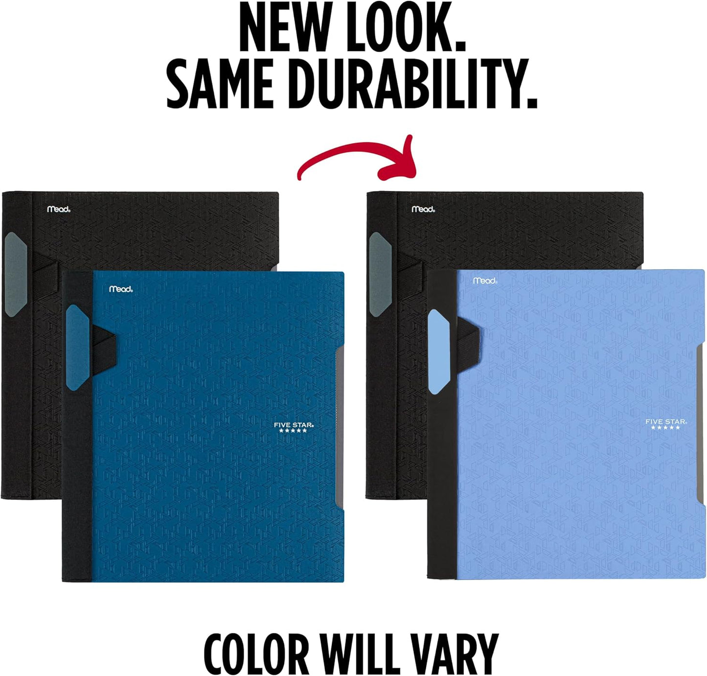 Five Star Advance Spiral Notebooks + Study App, 2 Pack, 1 Subject, College Ruled Paper, 11" x 8-1/2", 100 Sheets, With Spiral Guard and Movable Dividers, Black, Pacific Blue (820112)