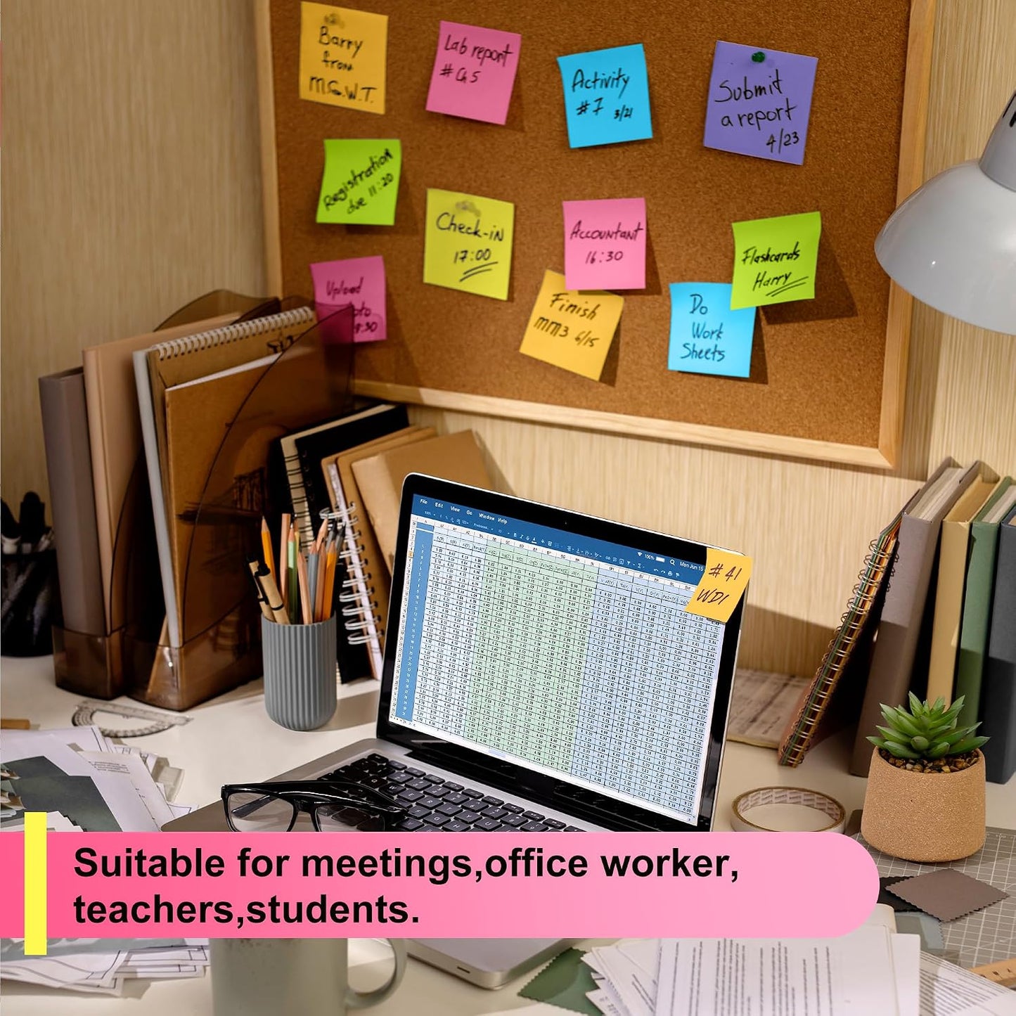 OHOME Sticky Notes - 12 Pads, 3”x3” - Colorful Self-Stick Post Notes Bulk - Office Desk Accessories | Teacher Classroom Must Haves,Aesthetic School Supplies for Home,Back to School Essential