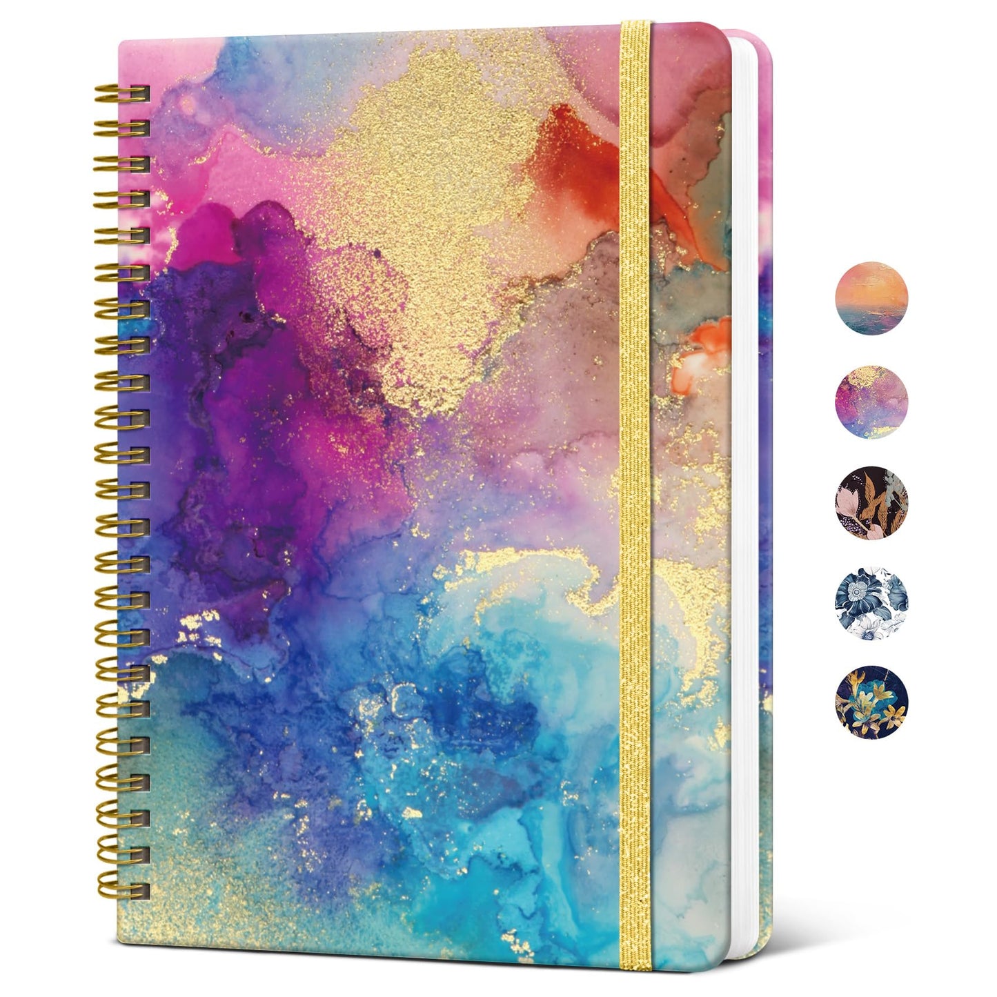 ZOTIA Lined Spiral Notebook for Work Hardcover Spiral Journal College Ruled | Purple, 5.7" x 7.9" Spiral Journals for Writing, Work Notebooks, Note taking and Office School Supplies, 140 Pages