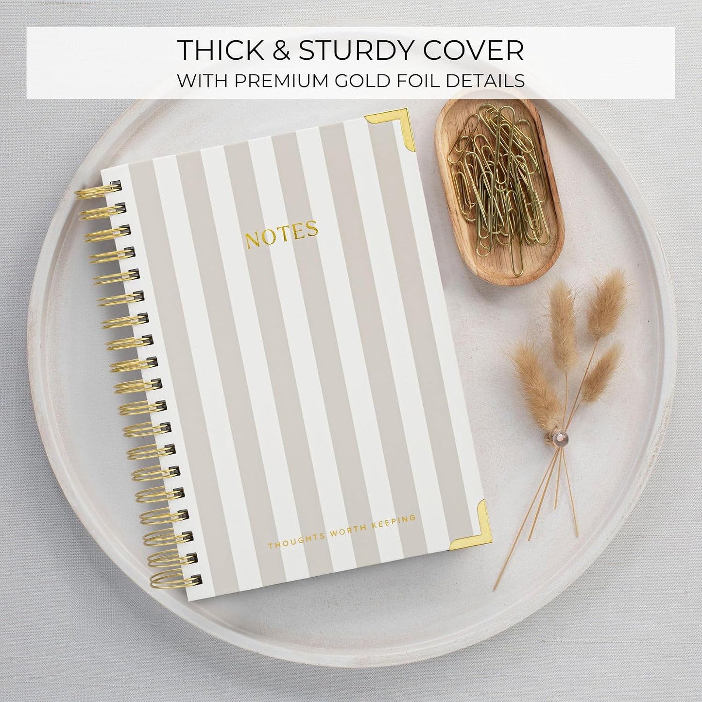 Aesthetic Thick Spiral Notebook With Tabs - Journal For Women Size B5 | College Ruled Note Book with 300 Lined Pages and Dividers - Perfect for Writing and Staying Organized at Work or School