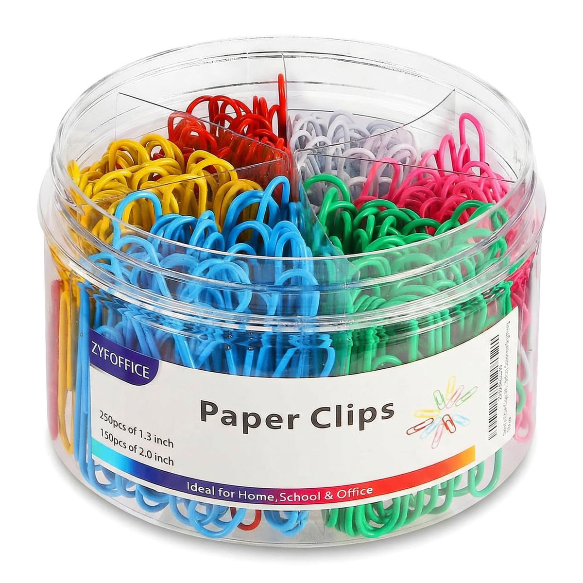 Pastel Jumbo Paper Clips, 2 Inch (50 mm) | 300pcs, Soft Color Clips, For Paperwork, Home, School and Office Use