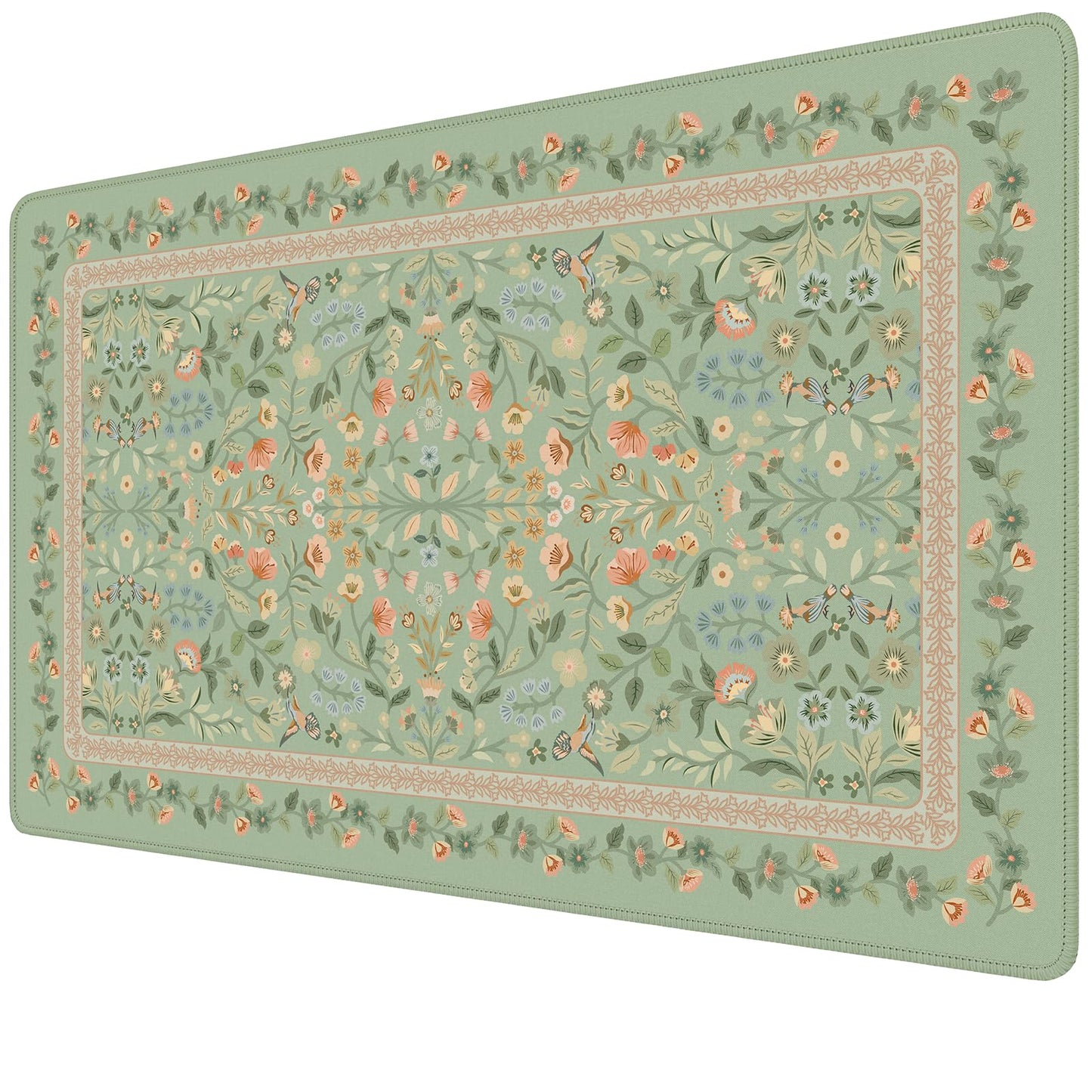 iCasso Desk Mat,Mouse Pad for Office Decor,35.4x15.7in,Deep Green | Back to School Desk Pad Mat, Anti-Slip Big Mousepad with Stitched Edges for Computer Desktop,Smooth Water-Resistant