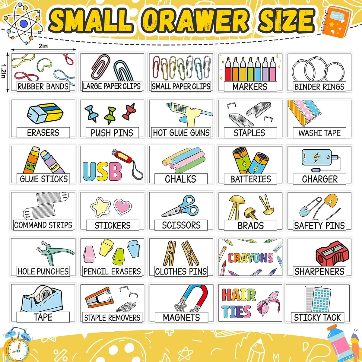 96 Pcs 12 Sheets Teacher Toolbox Labels Classroom Tool Box Storage Stickers School Classroom Supplies Labels Decor for Back to School Teacher Supplies Organization