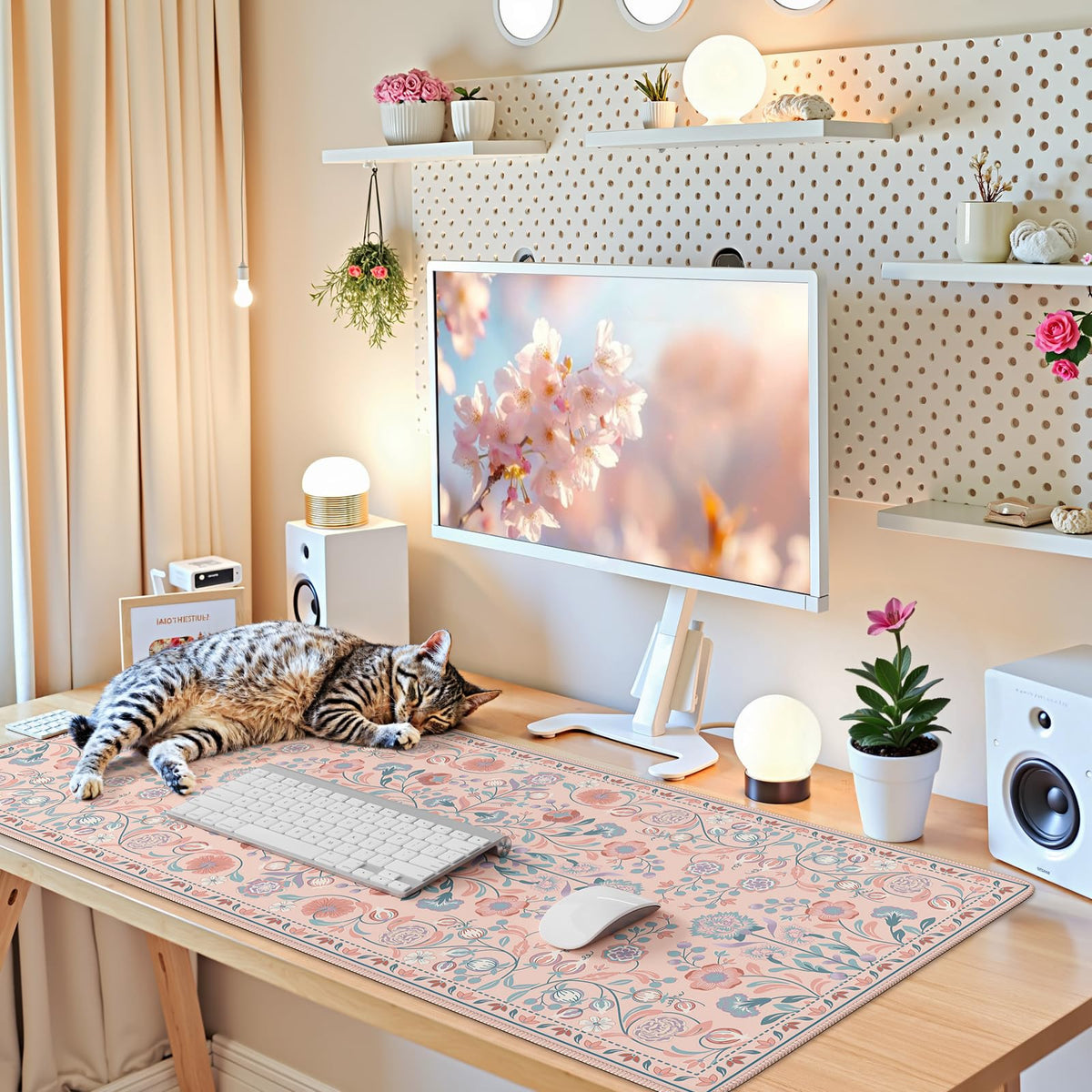 iCasso Desk Mat,Mouse Pad for Office Decor,35.4x15.7in,Deep Green | Back to School Desk Pad Mat, Anti-Slip Big Mousepad with Stitched Edges for Computer Desktop,Smooth Water-Resistant