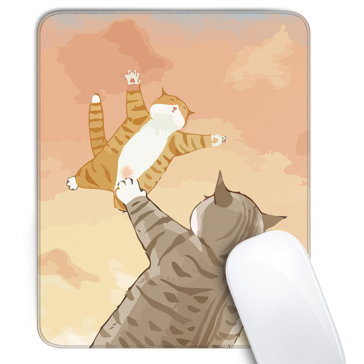Cute Black Cat Mouse Pad,Kawaii Anime Cat Mouse Pads for Wireless Mouse Desk Accessories,10"X8" Travel Mousepad with Non-Slip Rubber Base, Stitched Edge Mouse Pads for Desk,Computers,Laptop,Office