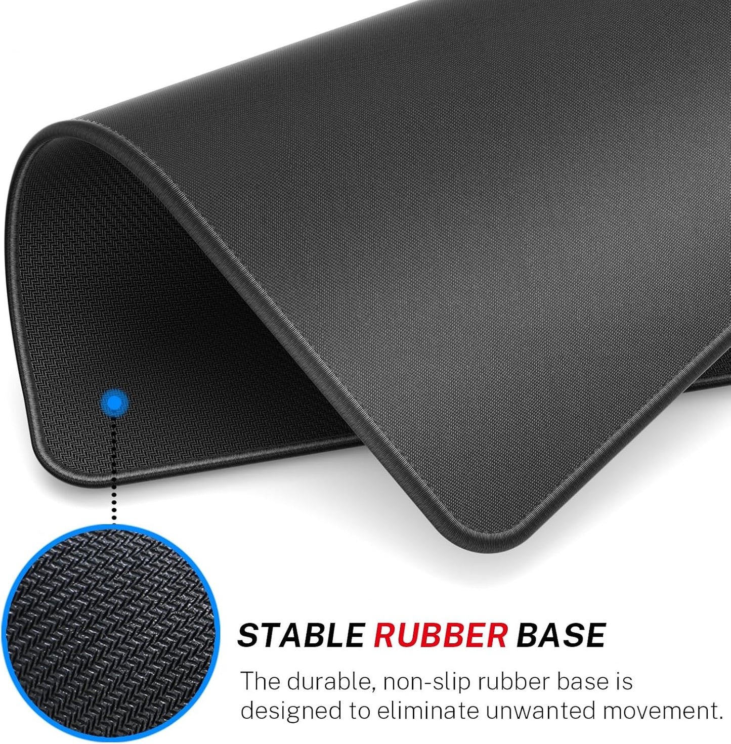MROCO Essential Office & Gaming Mouse Pad, 30% Larger, 8.5” x 11” in, Black | Anti-Fray Stitched Edges, Premium Textured Surface, Non-Slip Rubber Base, Water and Stain Resistant Protection