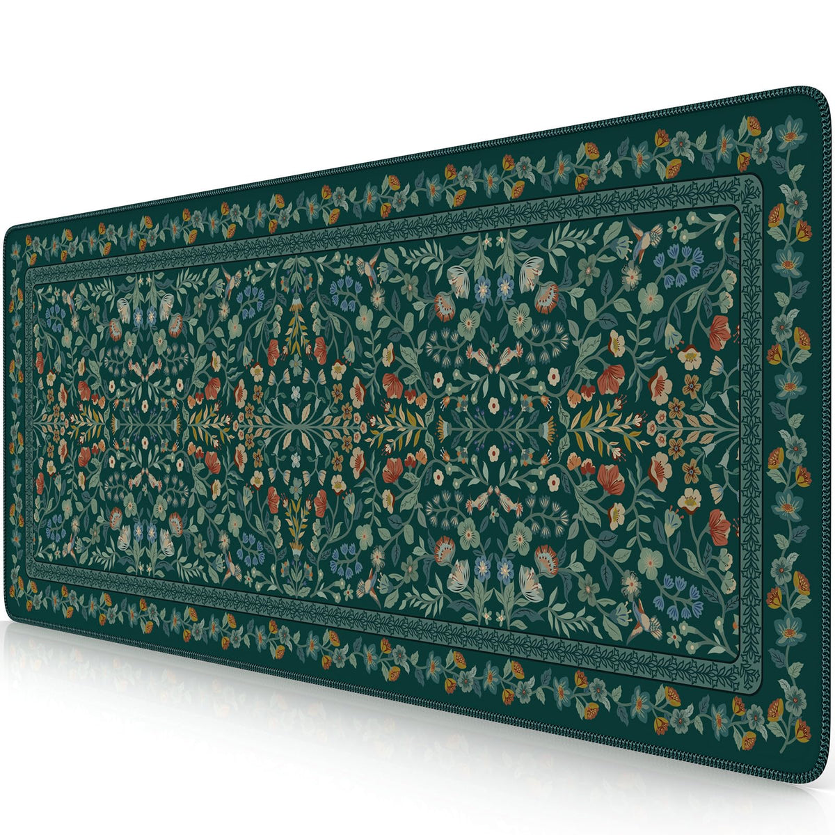 iCasso Desk Mat,Mouse Pad for Office Decor,35.4x15.7in,Deep Green | Back to School Desk Pad Mat, Anti-Slip Big Mousepad with Stitched Edges for Computer Desktop,Smooth Water-Resistant
