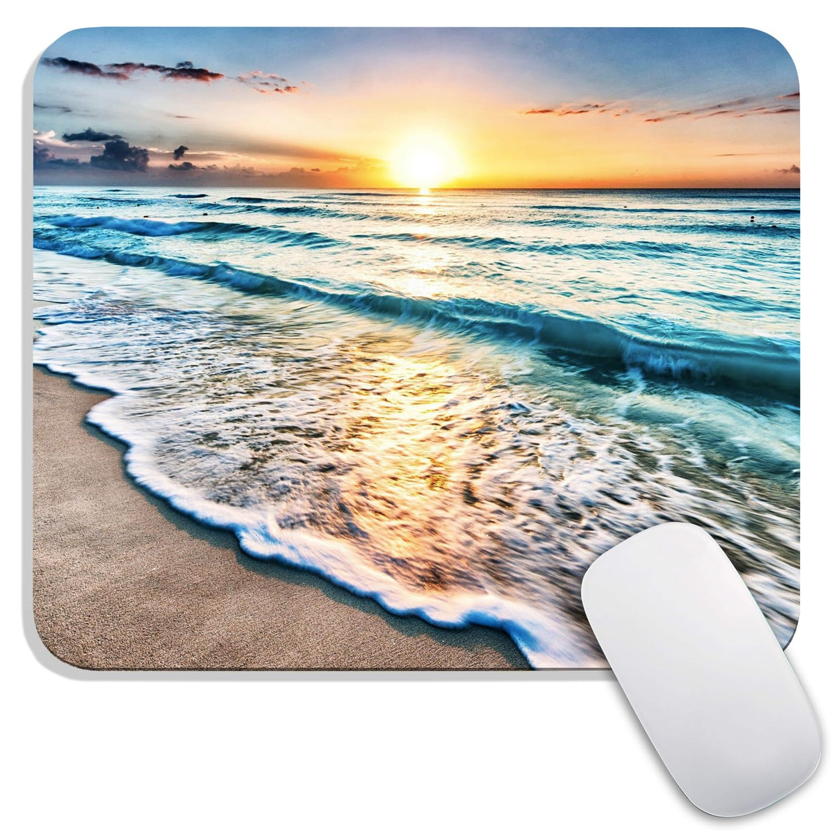 Square Mouse Pad Beautiful Flowers Plants, Personalized Premium-Textured Custom Mouse Mat Design, Washable Mousepad Cloth, Non-Slip Rubber Base Computer Mouse Pads for Wireless Mouse