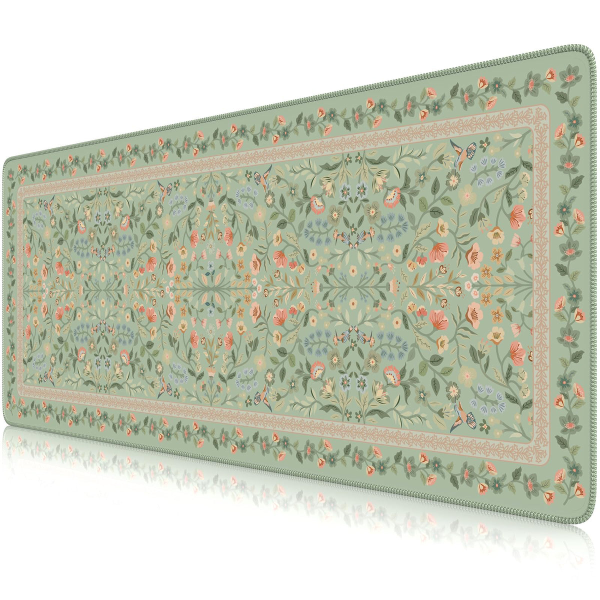 iCasso Desk Mat,Mouse Pad for Office Decor,35.4x15.7in,Deep Green | Back to School Desk Pad Mat, Anti-Slip Big Mousepad with Stitched Edges for Computer Desktop,Smooth Water-Resistant