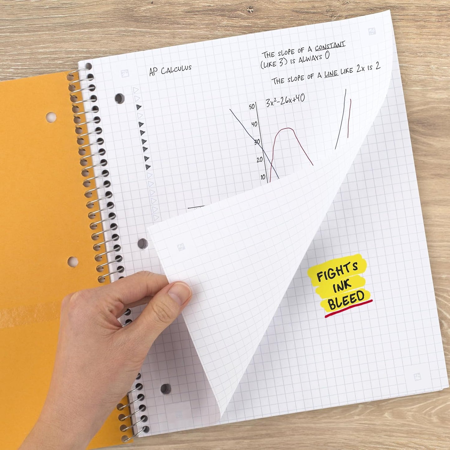 Five Star Spiral Notebook + Study App, 1 Subject, Graph Ruled Paper, 8-1/2" x 11", 100 Sheets, Fights Ink Bleed, Water Resistant Cover, Gray (620000AA3)