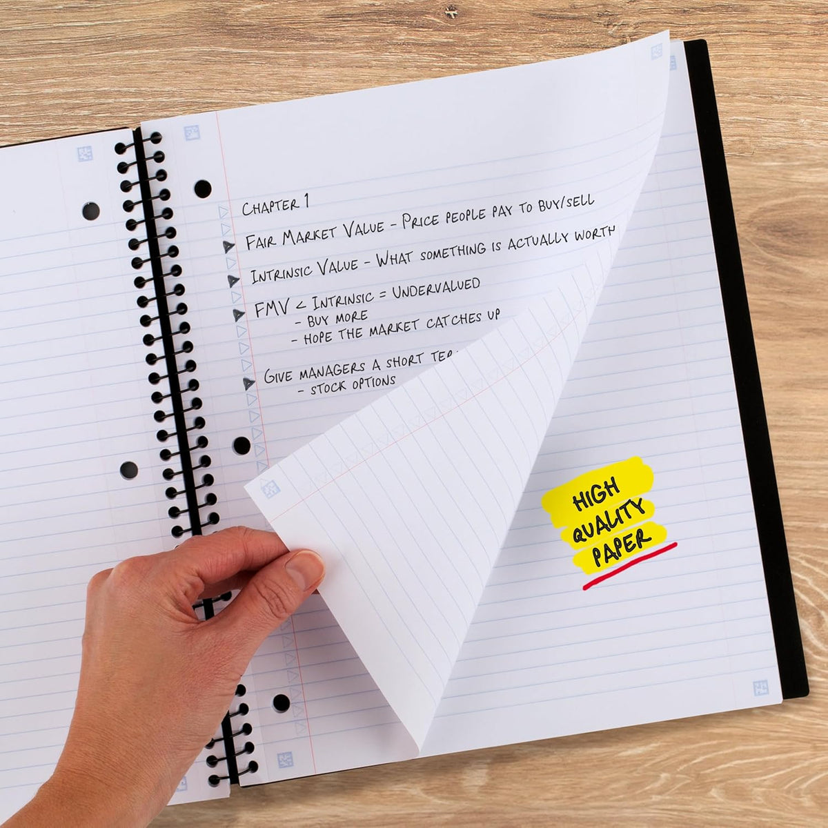 Five Star Advance Spiral Notebooks + Study App, 2 Pack, 1 Subject, College Ruled Paper, 11" x 8-1/2", 100 Sheets, With Spiral Guard and Movable Dividers, Black, Pacific Blue (820112)