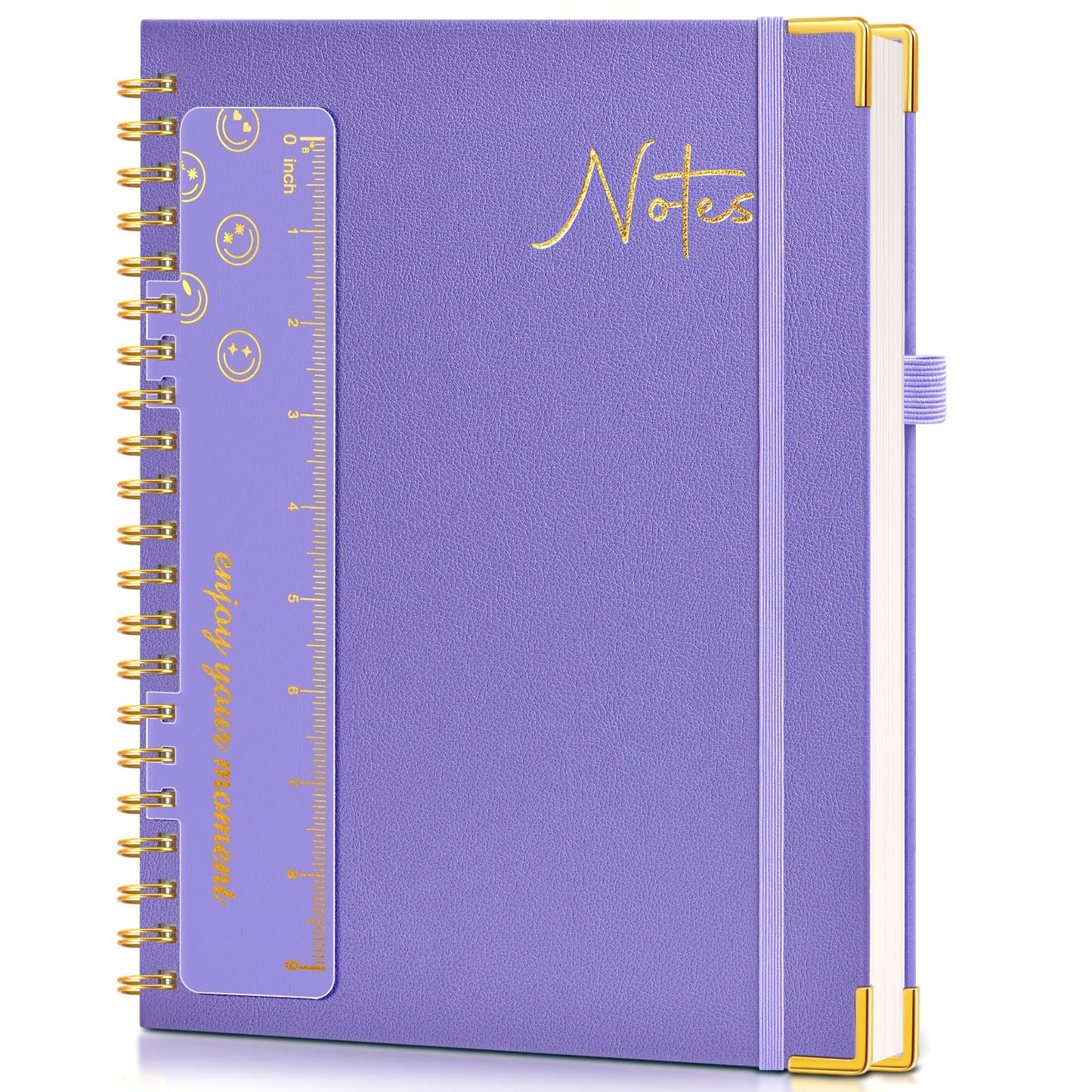 Hardcover Spiral Notebook Journal 8.5” x 11”, A4 Large Leather Notebooks for Women Men, Lined College Ruled Notebook, 50 Sheets/100 Pages, Spiral Bound Journals for Work School Note Taking, Green
