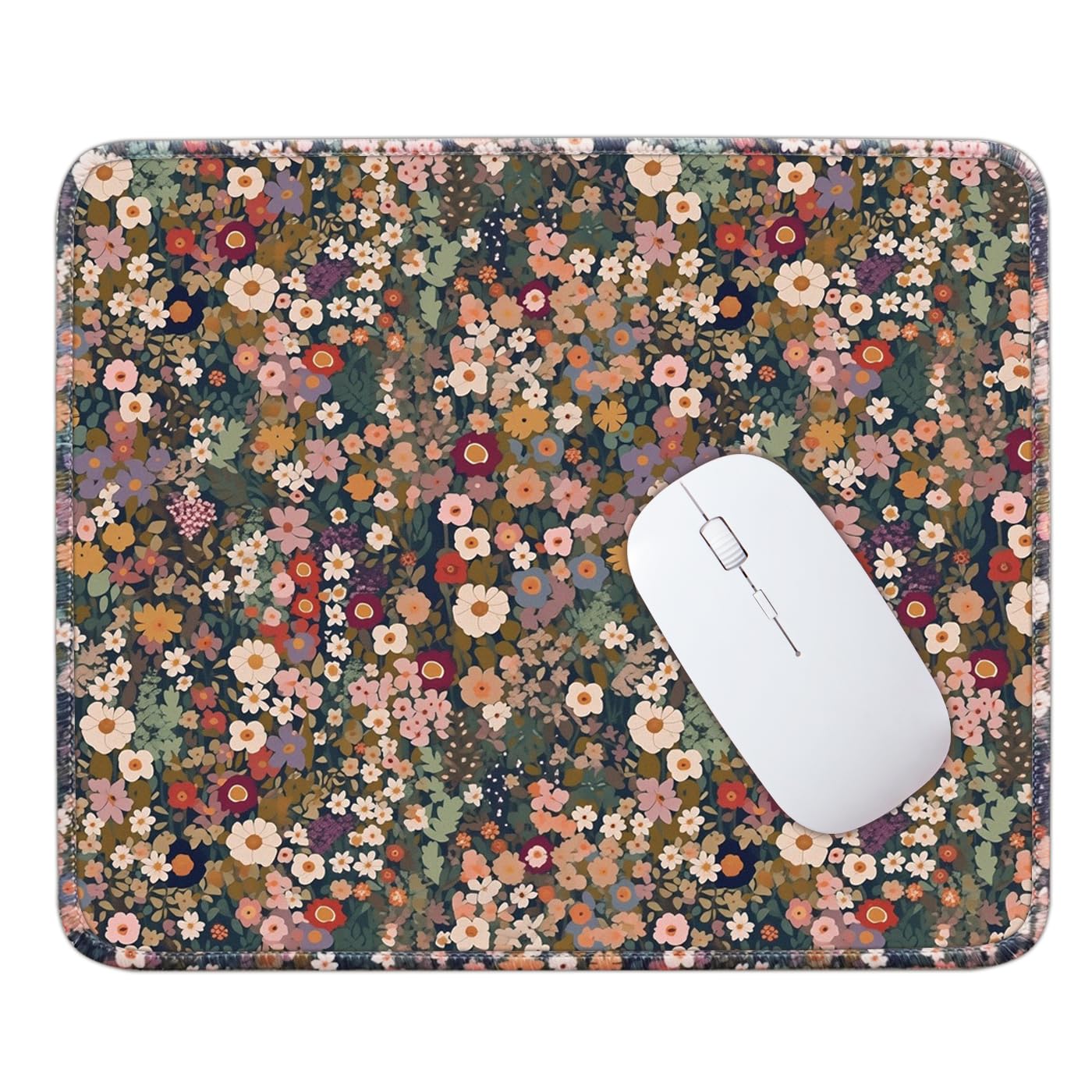 Mouse Pad for Desk with Stitched Edge, Premium Cute Washable Mouse Pads. Computer Mousepad with Non-Slip Rubber Base, Mousepads for Laptop, 9.25x7.75x0.12 inch (Pink Stripes)