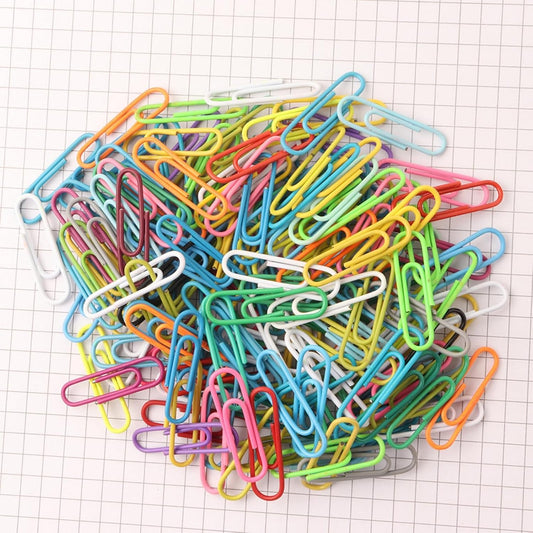 100PCS 1.3inch Paper Clips Colorful,Durable and Rustproof, Stainless Steel Paper Clips Medium, Paperclips Office for Teacher Supplies School