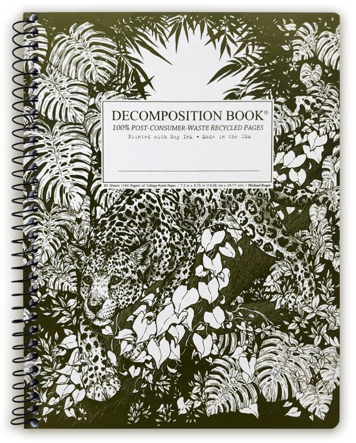 Decomposition Jellyfish College Ruled Spiral Notebook - 9.75 x 7.5 Journal with 160 Lined Pages - 100% Recycled Paper - Cute Notebooks for School Supplies, Home & Office - Made in USA