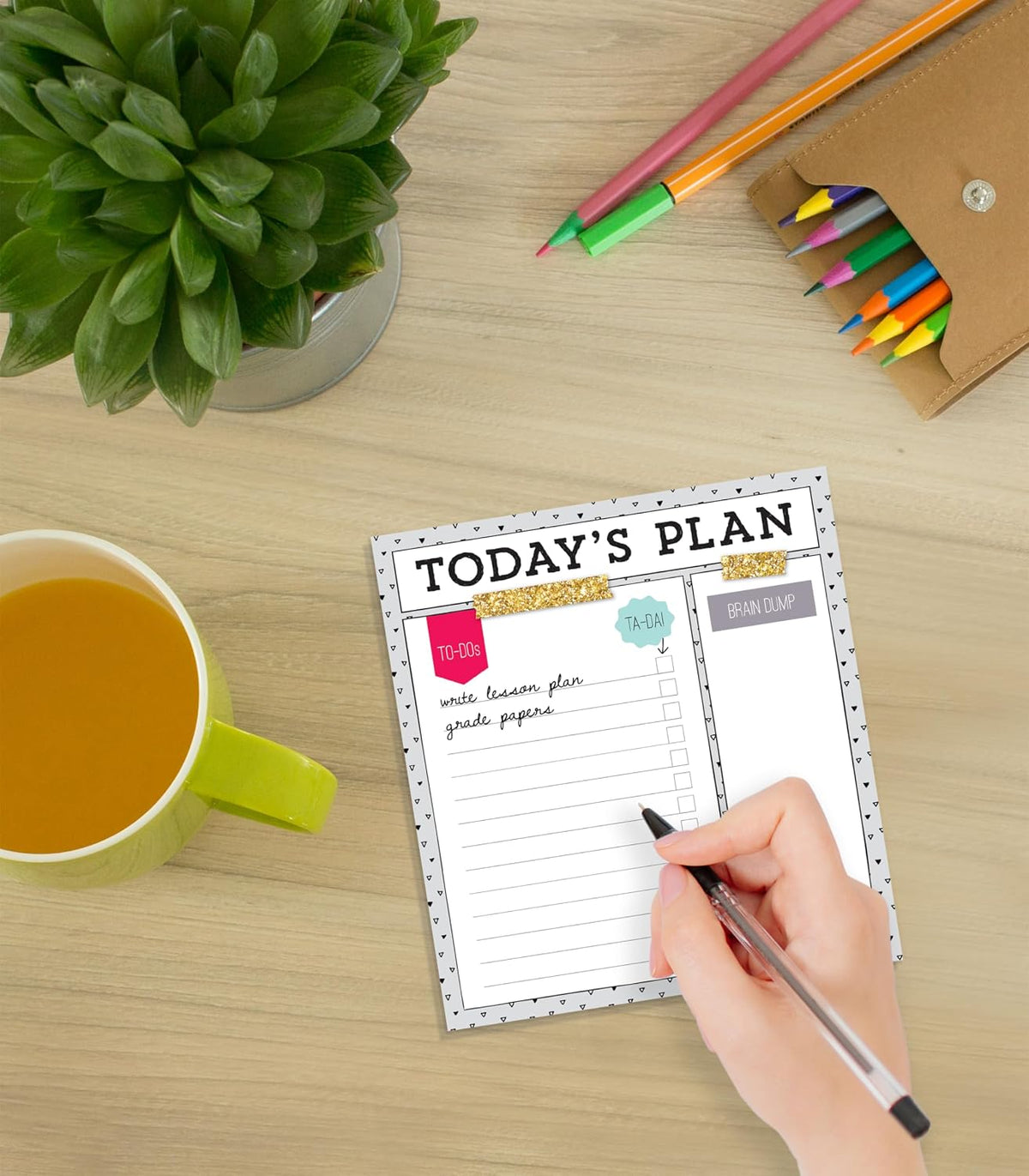 Carson Dellosa Today's Plan Notepad, 50 Sheet Note Pad With Lined Paper for To Do List and Checklist, Classroom Organization Stationery, Desk Accessories and Office Supplies | To Do List and Checklist, Classroom Organization Stationary, Desk Accessories a