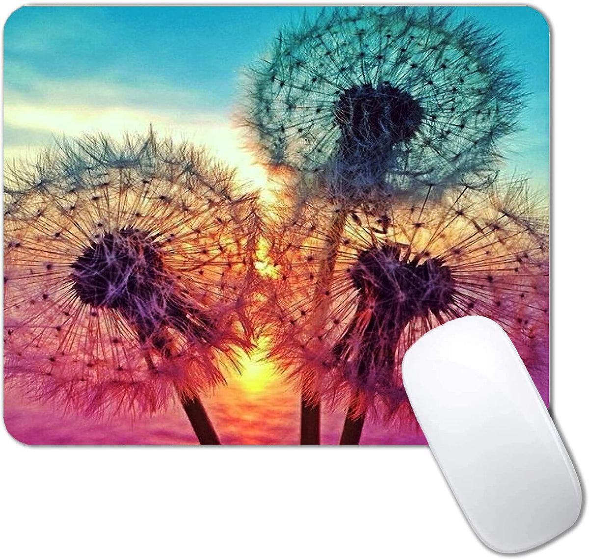 Beach Sunset Mouse Pad,Cute Mouse pad,Custom Small Mouse Pads with Designs,Portable Office Non-Slip Rubber Base Wireless Mouse Pad for Laptop