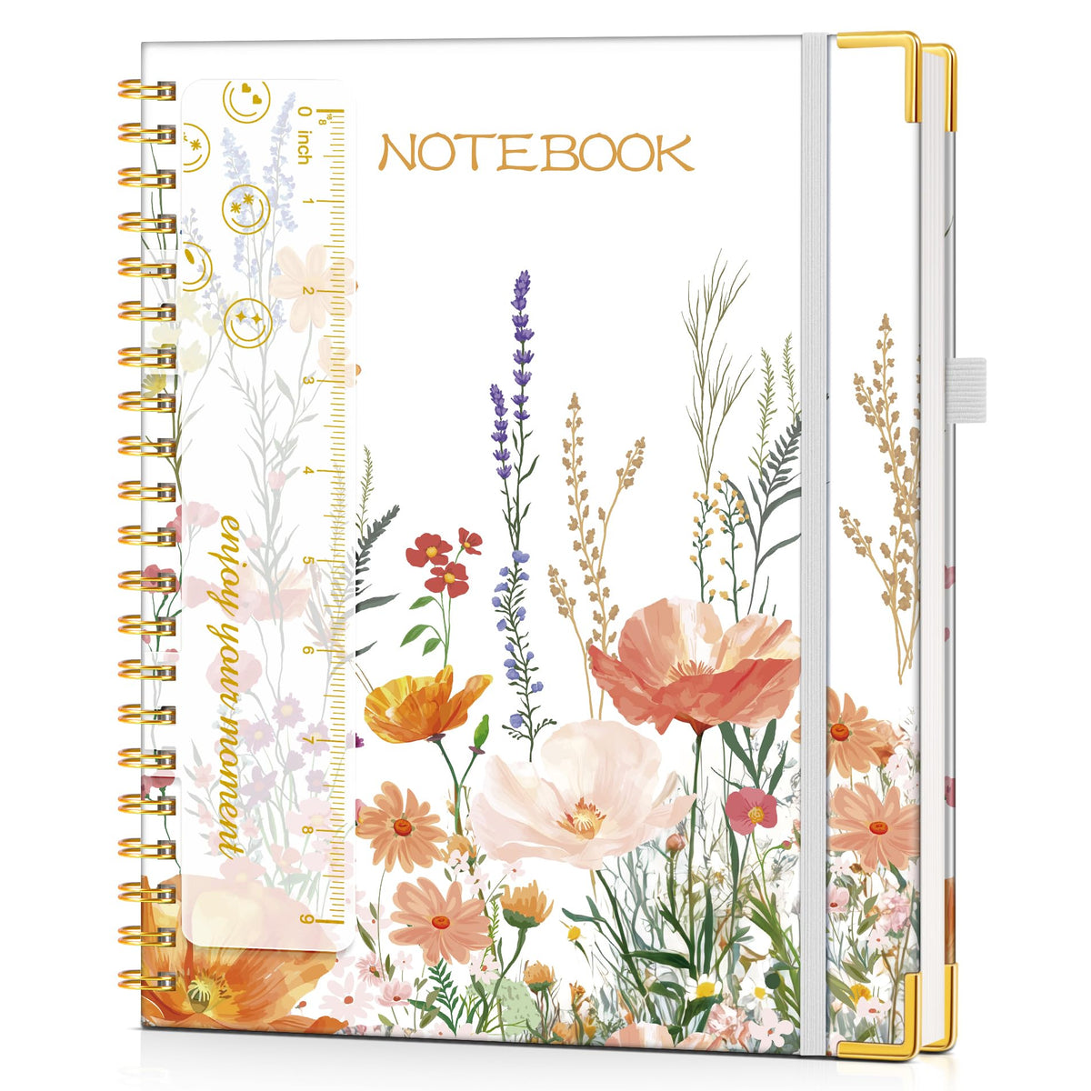 Hardcover Spiral Notebook Journal 8.5” x 11”, A4 Large Leather Notebooks for Women Men, Lined College Ruled Notebook, 50 Sheets/100 Pages, Spiral Bound Journals for Work School Note Taking, Green