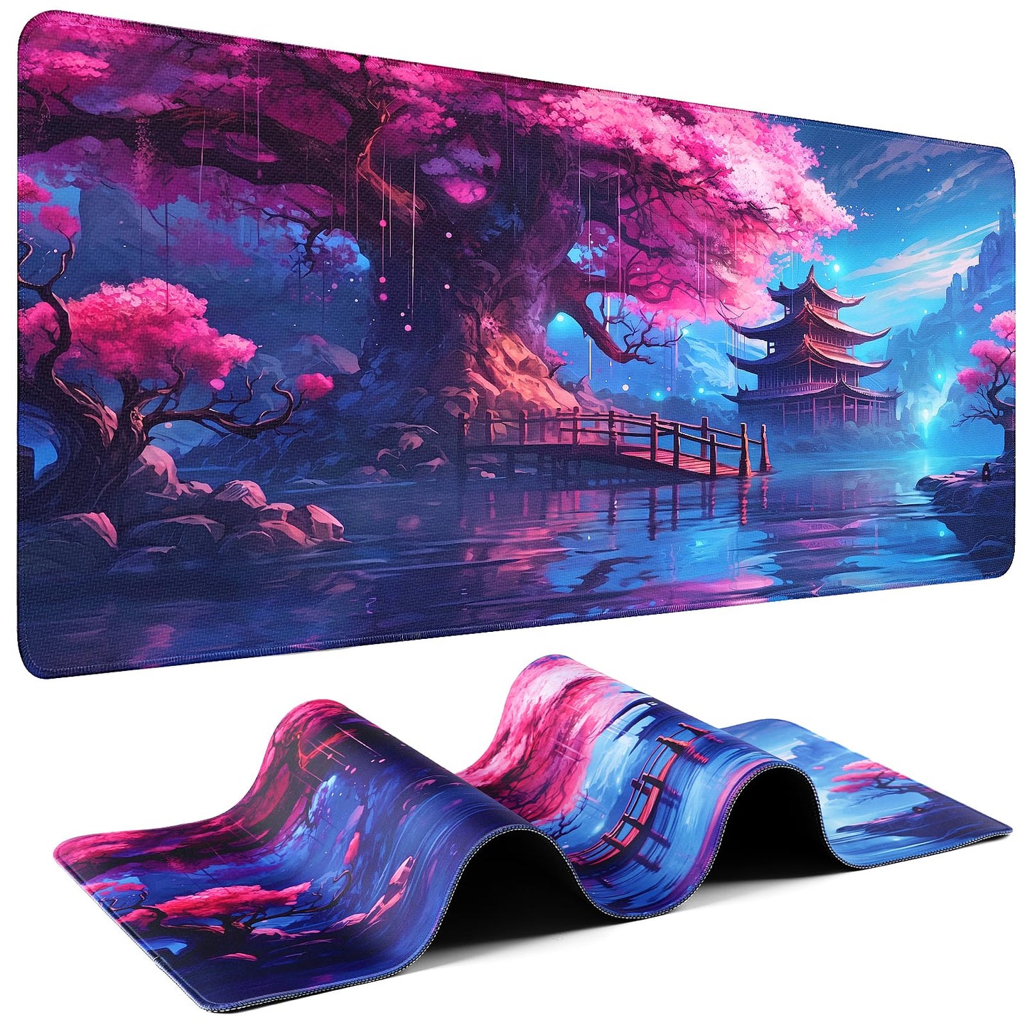 Mouse Pad Gaming - Desk Mat for Keyboard and Mouse - Large Mouse Pads for Desk, Gaming Mousepad with Non-Slip Base, Desks Pad (31.5" X 11.8") for Game, Office and Home