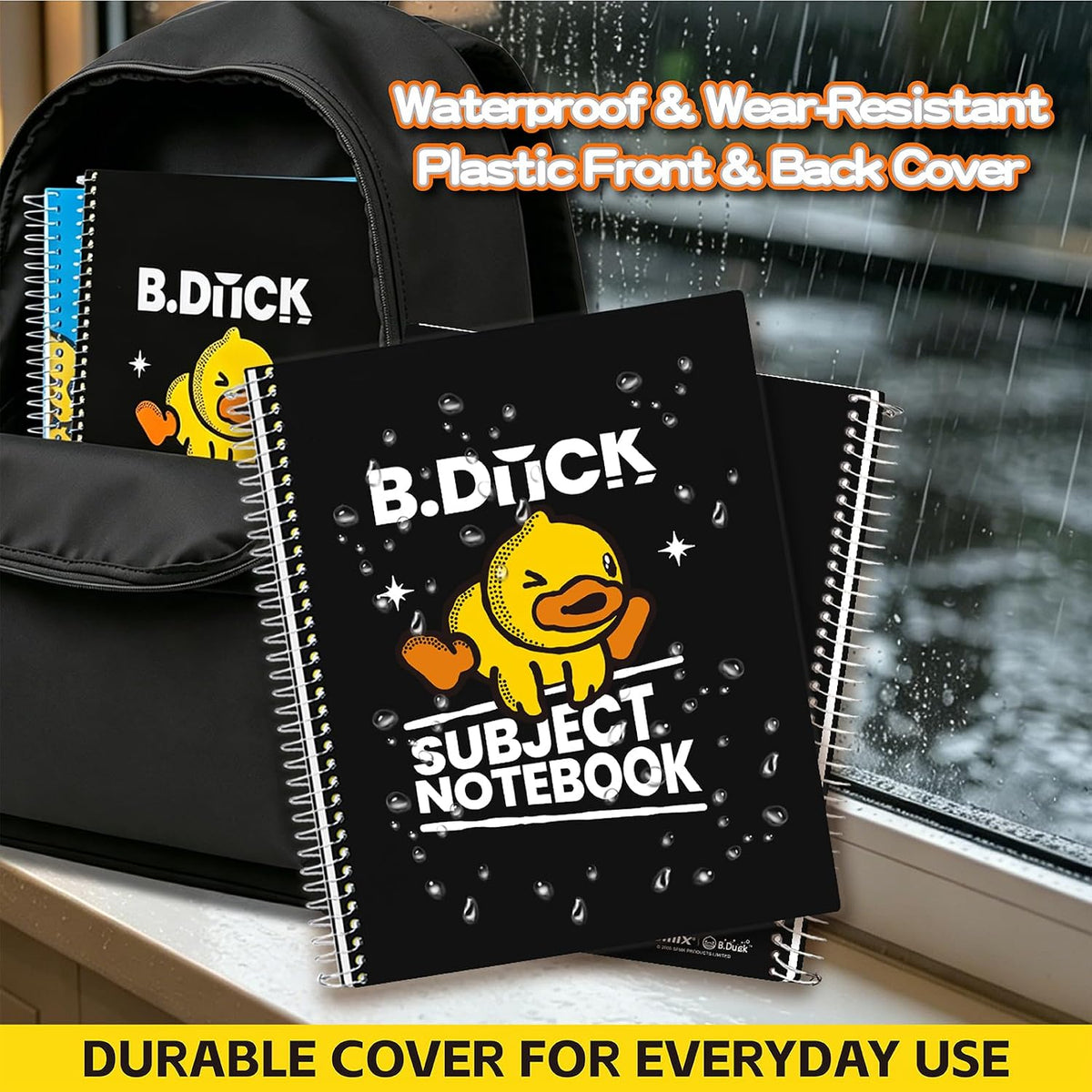 Comix Plastic Cover 1 Subject Notebook, Blue, White, Black | 70 Sheets, 8-1/2" x 11", College Ruled, 1 Divider, Office/School/Home